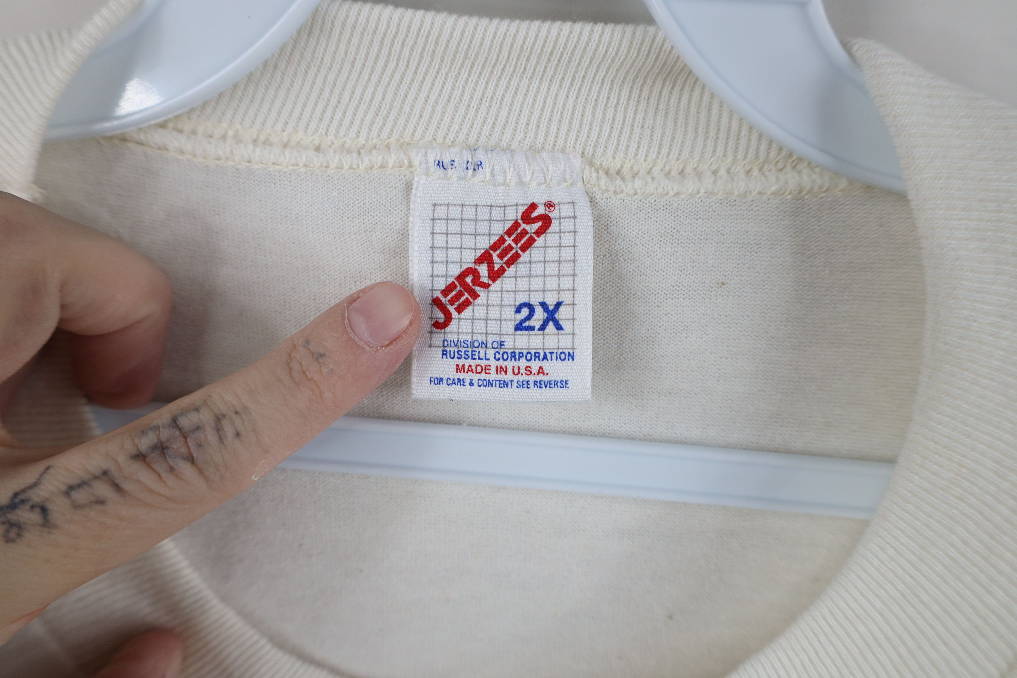 Vintage Vintage 90s Streetwear Blank Short Sleeve T-Shirt Beige USA Size US XXL / EU 58 / 5 - 7 Thumbnail