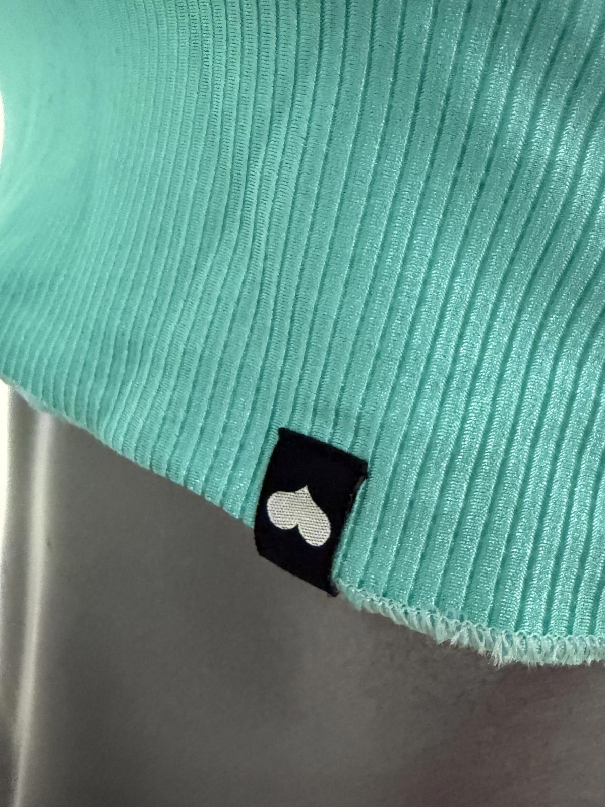 Other Booty By Brabants Chic Ribbed Crop Top in Aqua One Size Size ONE SIZE - 3 Thumbnail
