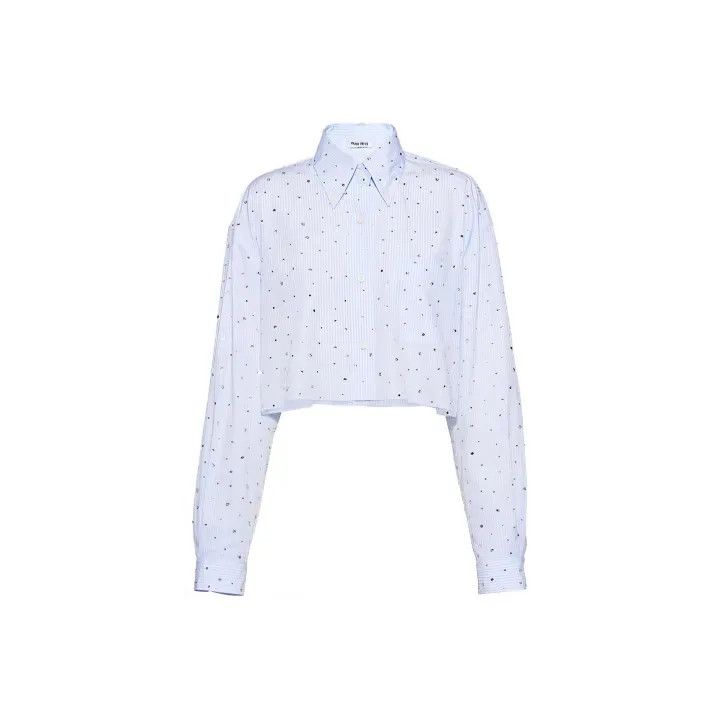Miu Miu Miu Miu Blue Long Sleeve Sun Protection Shirt 0079 Size S / US 4 / IT 40 - 1 Thumbnail