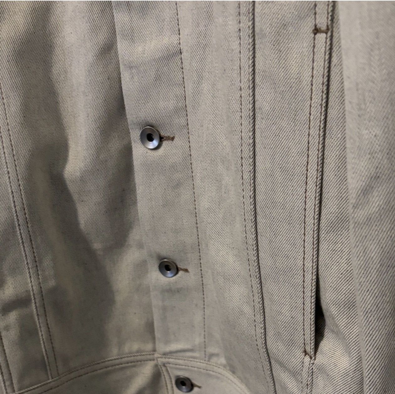 Rick Owens Drkshdw Rick Owens DRKSHDW Jumbo Worker Milk Melange Denim Jacket Size US XL / EU 56 / 4 - 5 Thumbnail