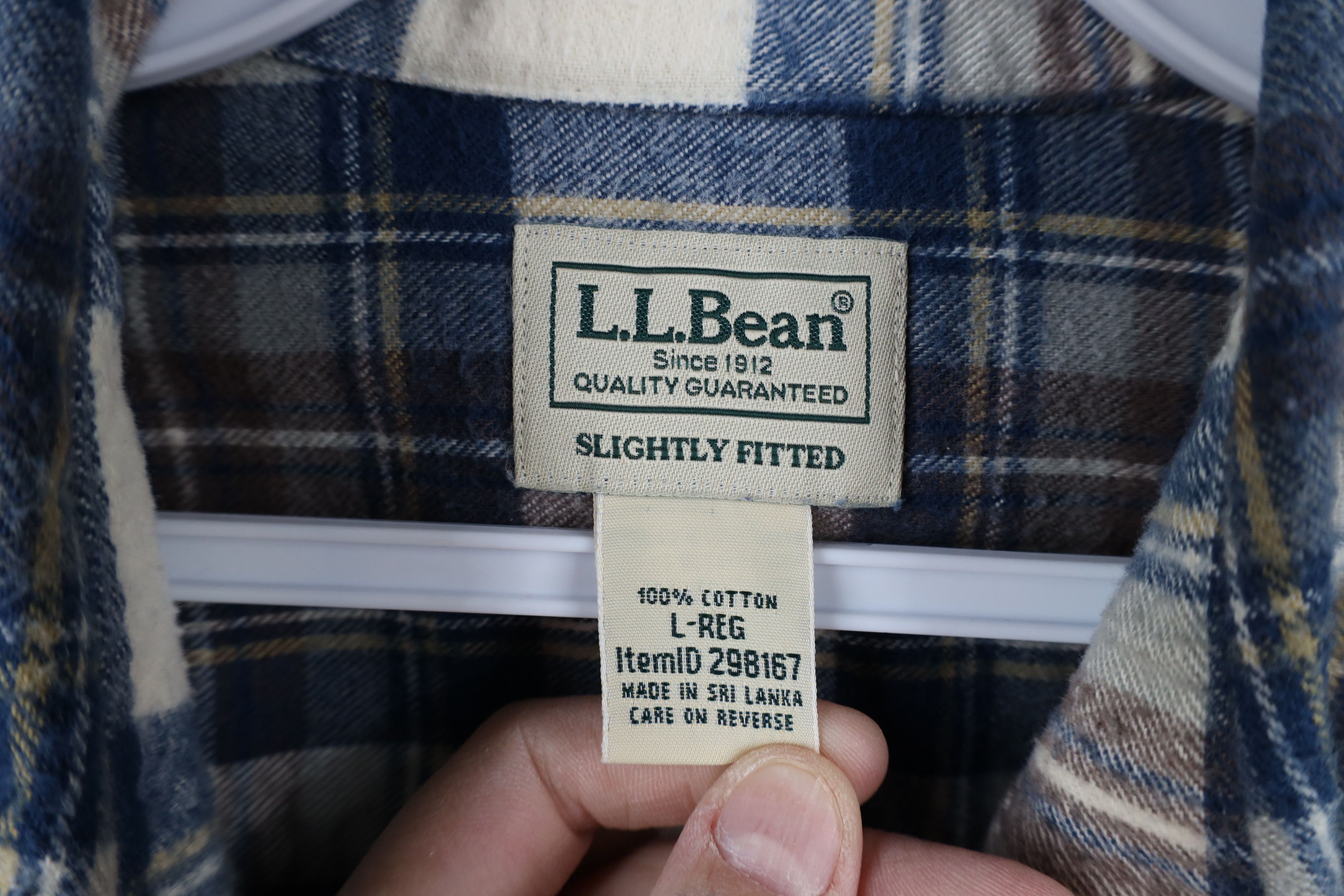 L.L. Bean × Vintage Vintage LL Bean Fitted Distressed Flannel Button Down Shirt Size US L / EU 52-54 / 3 - 7 Thumbnail
