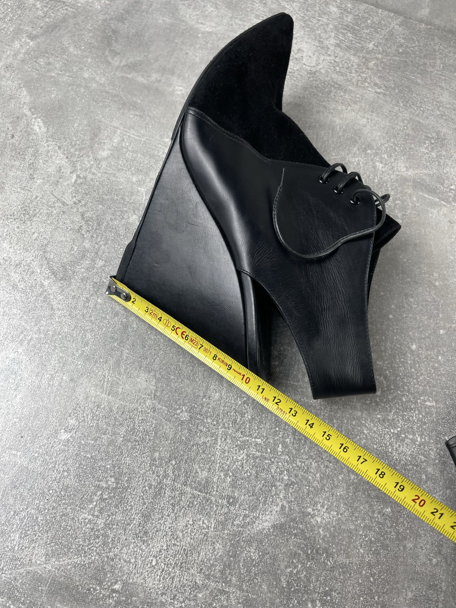 Christian Dior Monsieur Christian Dior Raf Simons Era AUTH Leather Wedge Heels Shoes Size US 7.5 / IT 37.5 - 12 Thumbnail