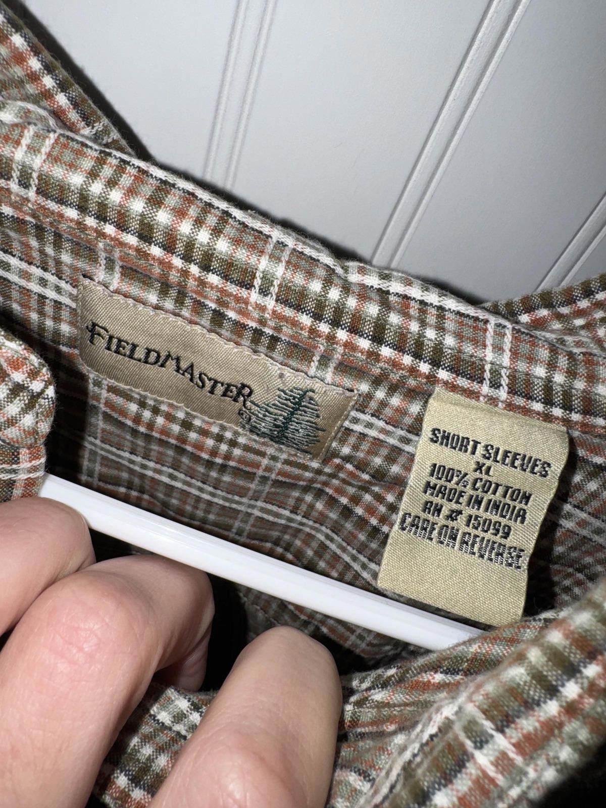 Fieldmaster Vintage Fieldmaster XL Short Sleeve Cotton Plaid Shirt Size US XL / EU 56 / 4 - 2 Thumbnail