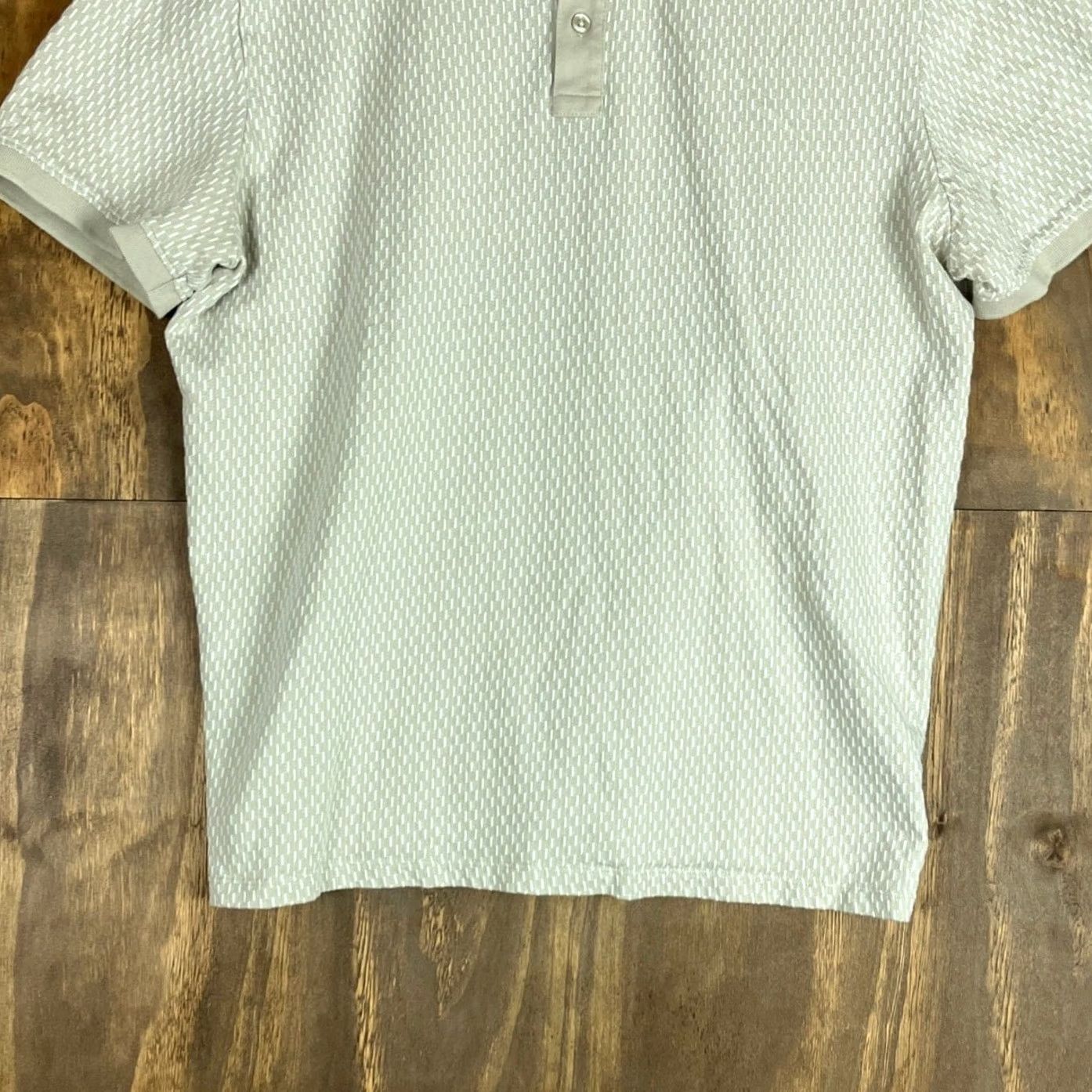 Express Express Men Polo Tan White 1/4 Button Short Sleeve 100% Cotton XL Shirt Size US XL / EU 56 / 4 - 3 Thumbnail