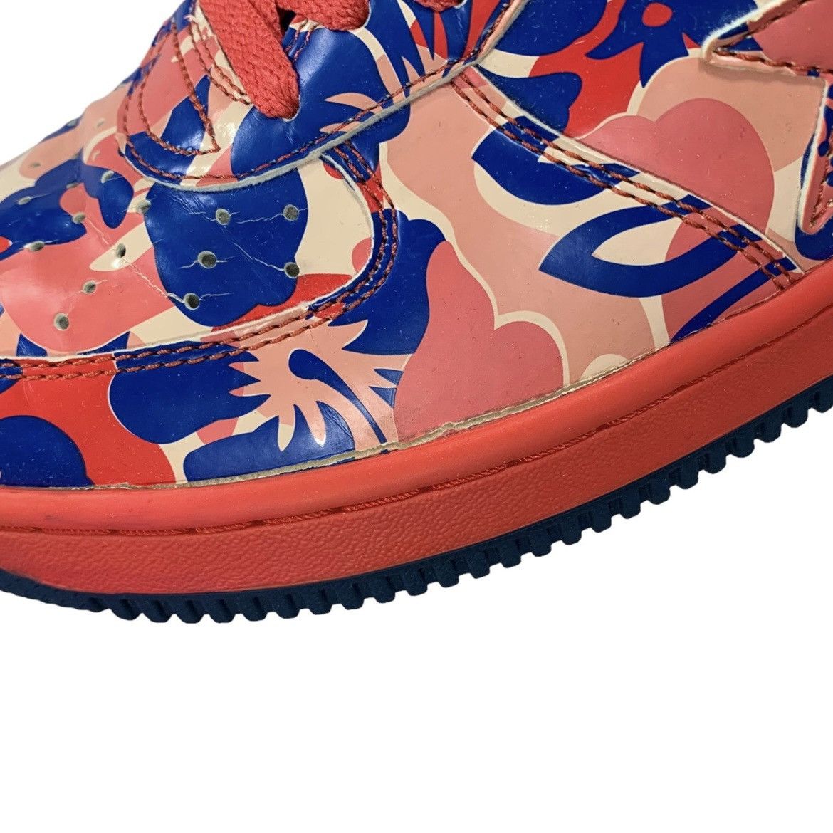 Vintage A Bathing Ape Bape Red Blue Aloha Hawaiian Sneakers