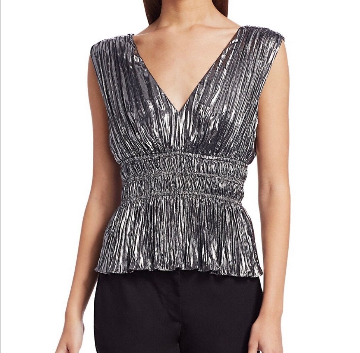 Ramy Brook NWT Ramy brook Metallic Grey exclusive Burgam top/S Size XS / US 0-2 / IT 36-38 - 2 Thumbnail