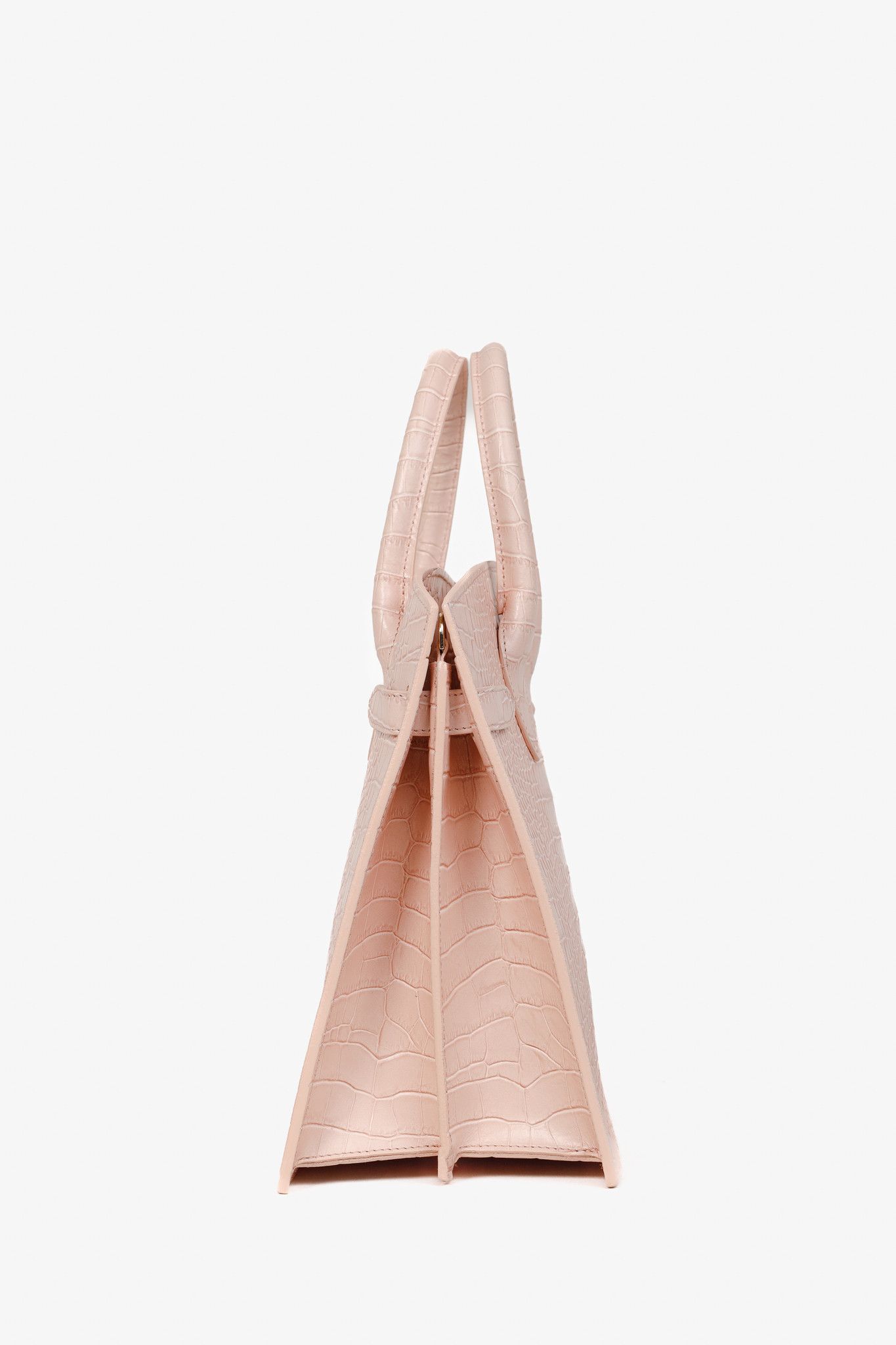 Designer Teddy Blake Kate Croco 12" Nude Pink Leather Tote Size ONE SIZE - 3 Thumbnail