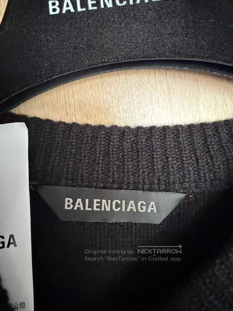 Balenciaga Balenciaga Solid color round neck long-sleeved knitted swe Size US L / EU 52-54 / 3 - 3 Thumbnail