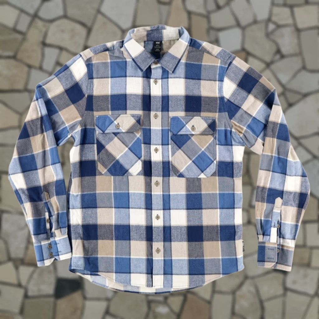 Helly Hansen Helly Hansen Shirt Button Up Mens M Organic Cotton Flannel Plaid Long Sleeve Black Multi-Colored Size US M / EU 48-50 / 2 - 1 Thumbnail