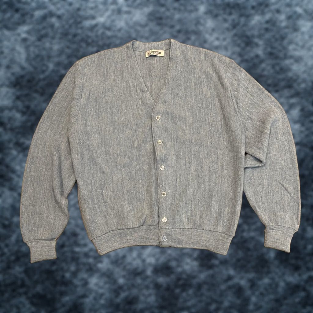 Jantzen VINTAGE Jantzen Cardigan Button Up Sweater XL Unisex Adults USA Blue Button Knit Long Sleeve Size US XL / EU 56 / 4 - 1 Thumbnail