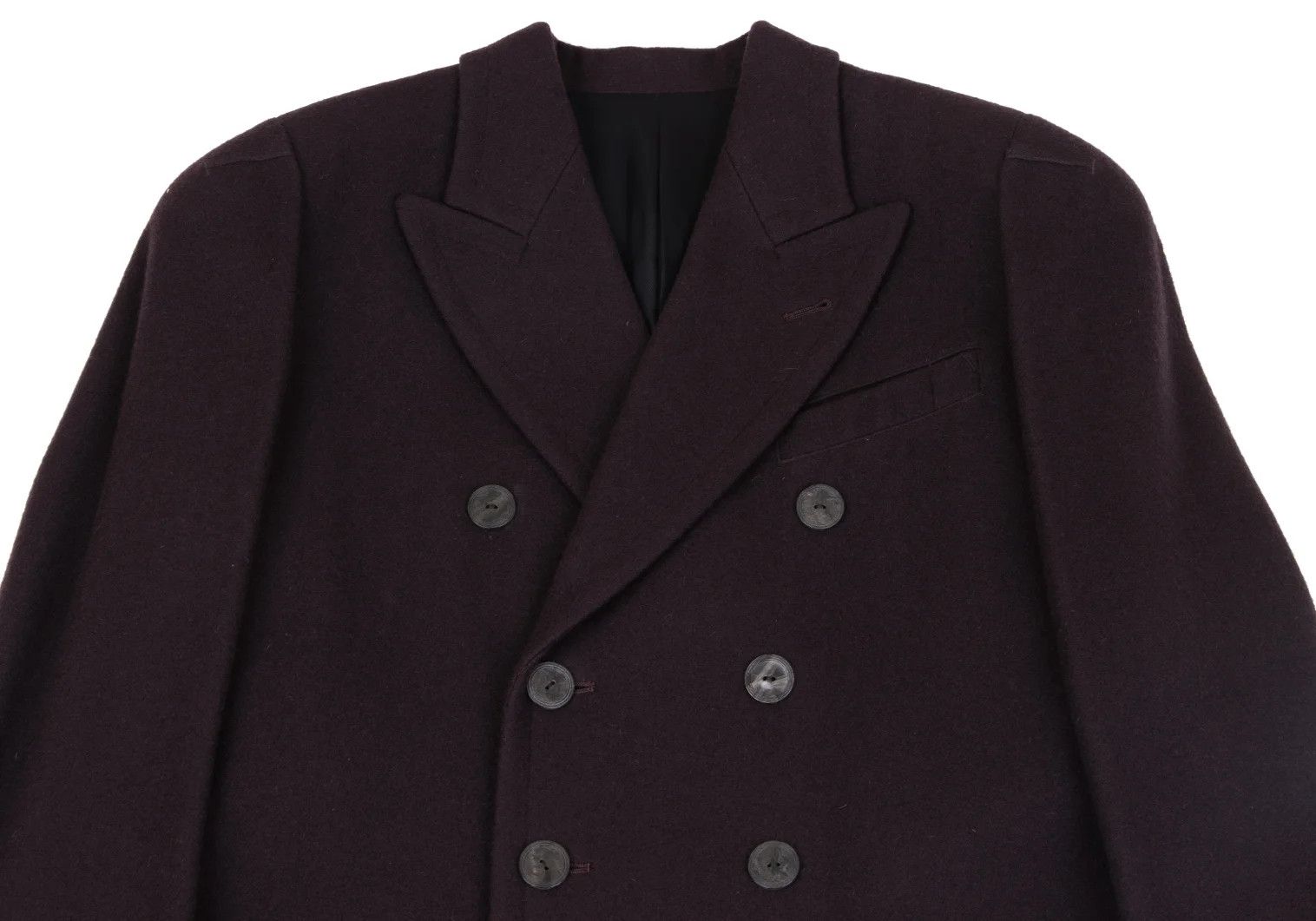 Jean Paul Gaultier Wool Nylon Peak Lapel Coat in Burdy Size 48 Size US M / EU 48-50 / 2 - 2 Thumbnail