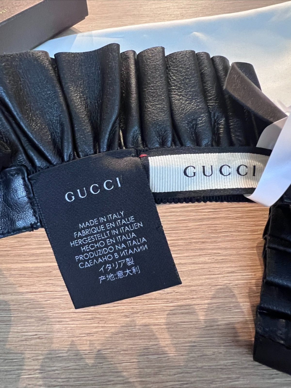 Gucci Black Leather Sleeve Accessory