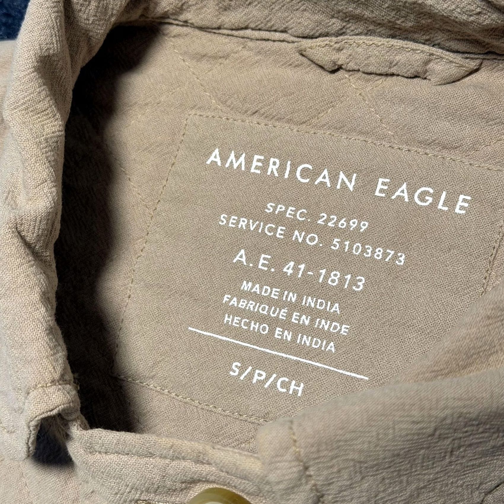 American Eagle Outfitters VINTAGE American Eagle Outfitters Jacket Mens Small Beige Canvas Military Quilted Lined Size US S / EU 44-46 / 1 - 3 Thumbnail