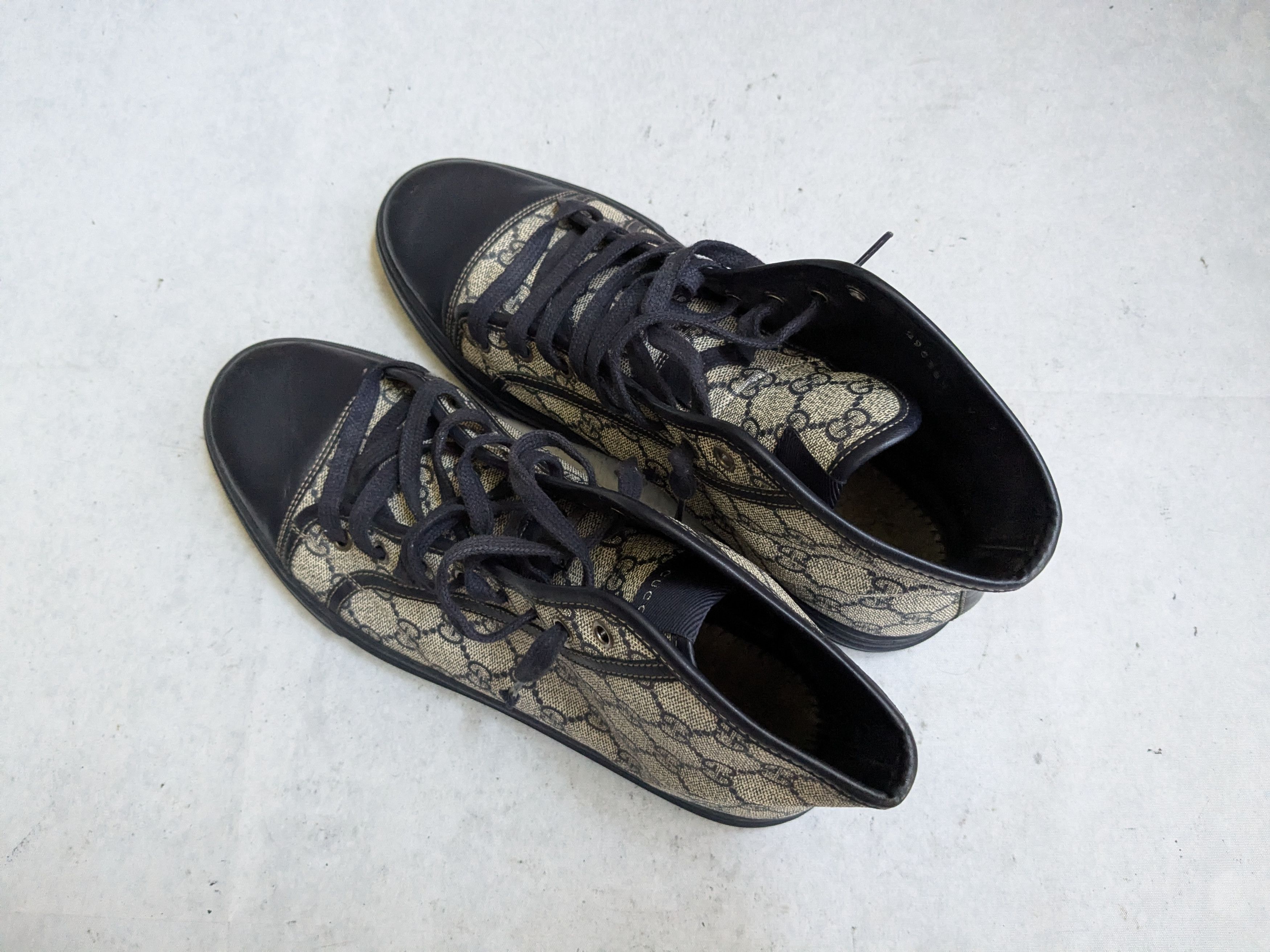 Gucci Gucci Monogram Sneakers Navy Blue 9.5 High Tops Size US 9.5 / EU 42-43 - 15 Thumbnail