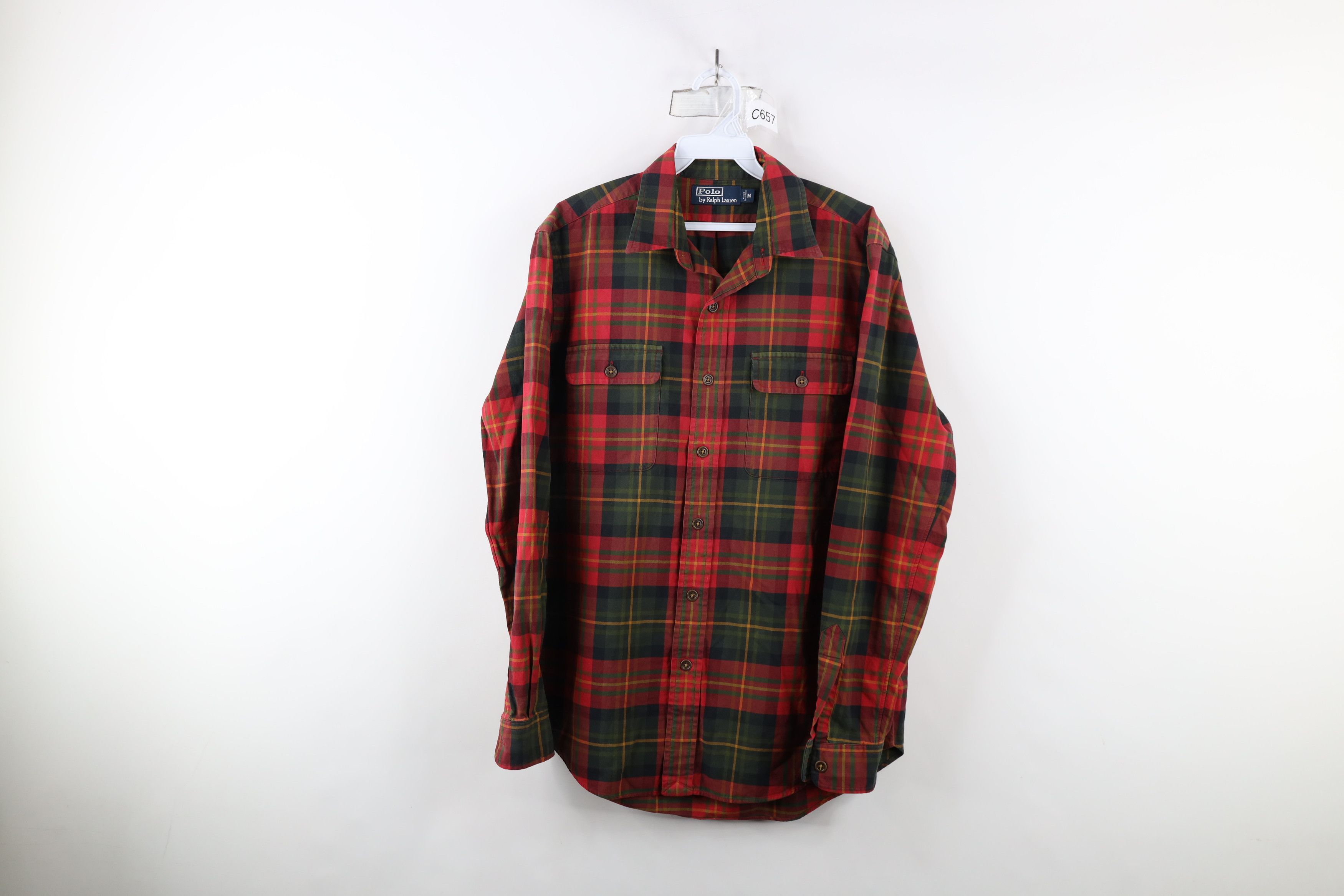 Polo Ralph Lauren Vintage 90s Ralph Lauren Rainbow Plaid Flannel Button Shirt Size US M / EU 48-50 / 2 - 1 Thumbnail