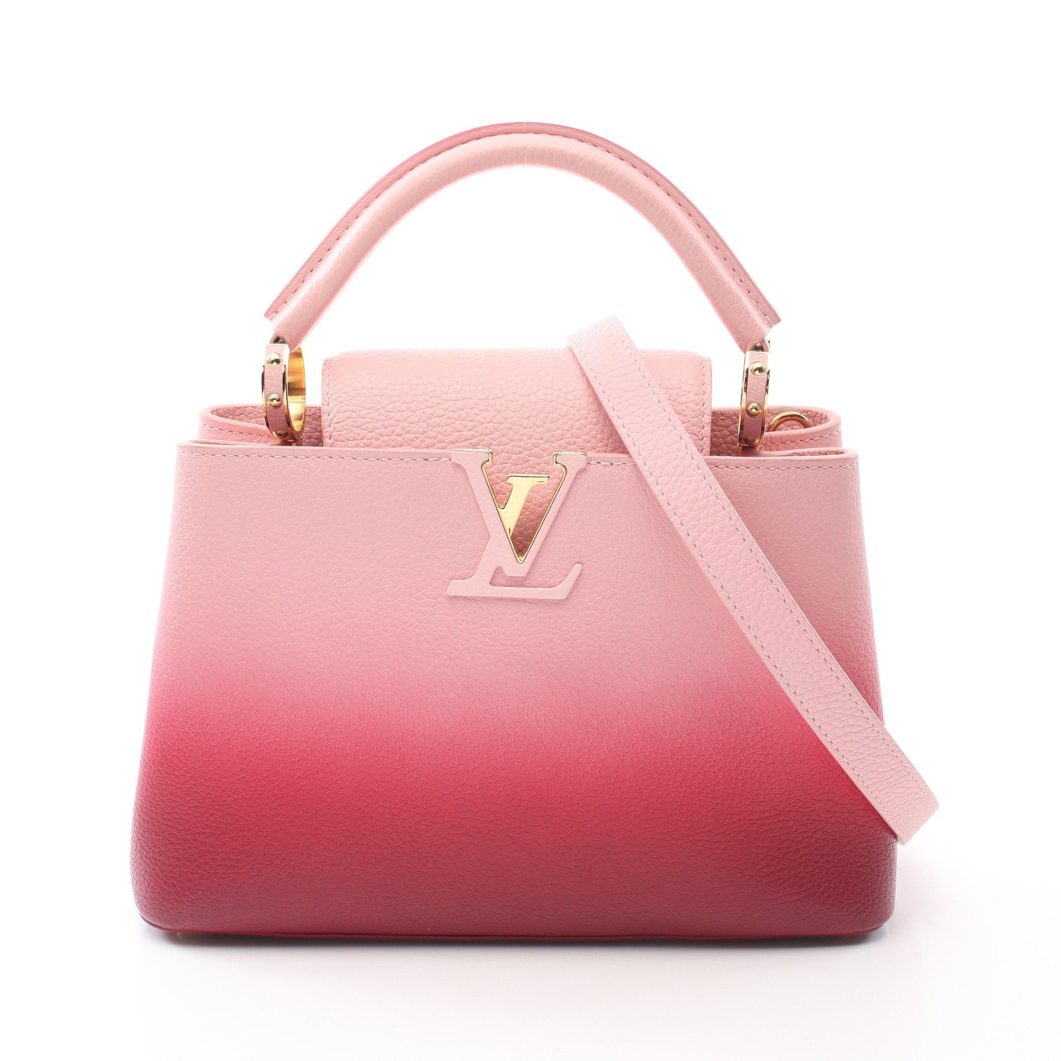 Louis Vuitton Capucines Bb Handbag Leather Pink Red Gradation