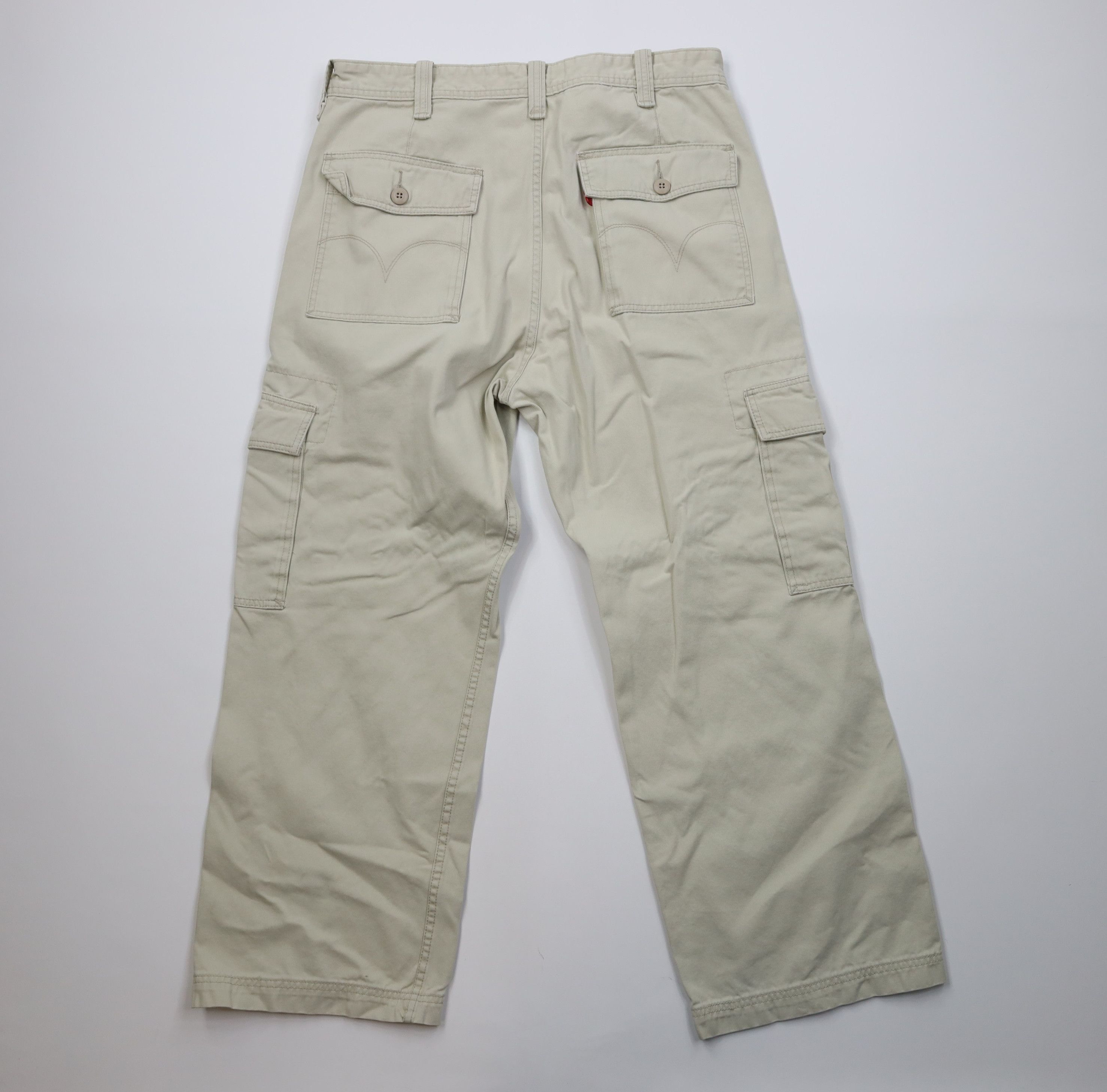 Levi's Vintage Y2K Levis Fit Wide Leg Cargo Pants Beige Cotton Size US 36 / EU 52 - 9 Thumbnail