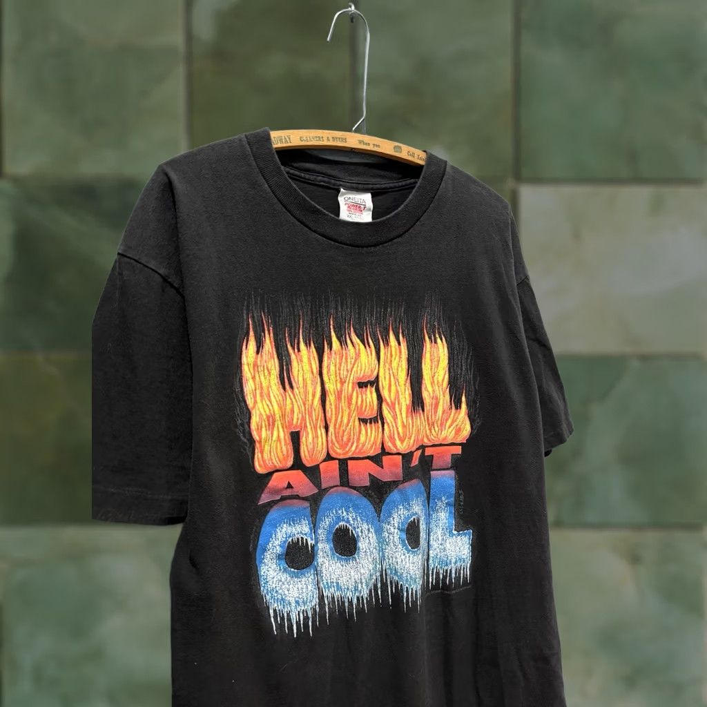 Vintage VINTAGE Hell Ain’t Cool Religion Black Tee Shirt 90s Mens 2XL Onetia Size US XXL / EU 58 / 5 - 1 Thumbnail
