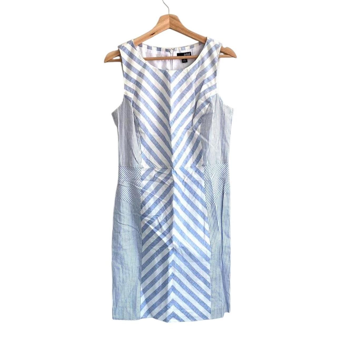 Vintage ANA A NEW APPROACH DRESS BLUE WHITE NAUTICAL PREPPY MEDIUM Size M / US 6-8 / IT 42-44 - 1 Thumbnail