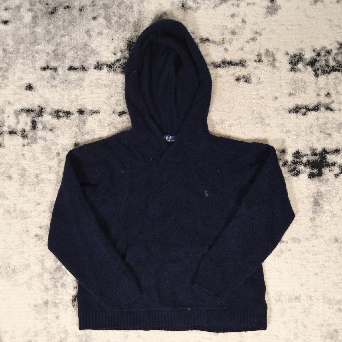 Polo Ralph Lauren Rare Polo Ralph Lauren Navy Merino Wool Hoodie Size M / US 6-8 / IT 42-44 - 3 Thumbnail