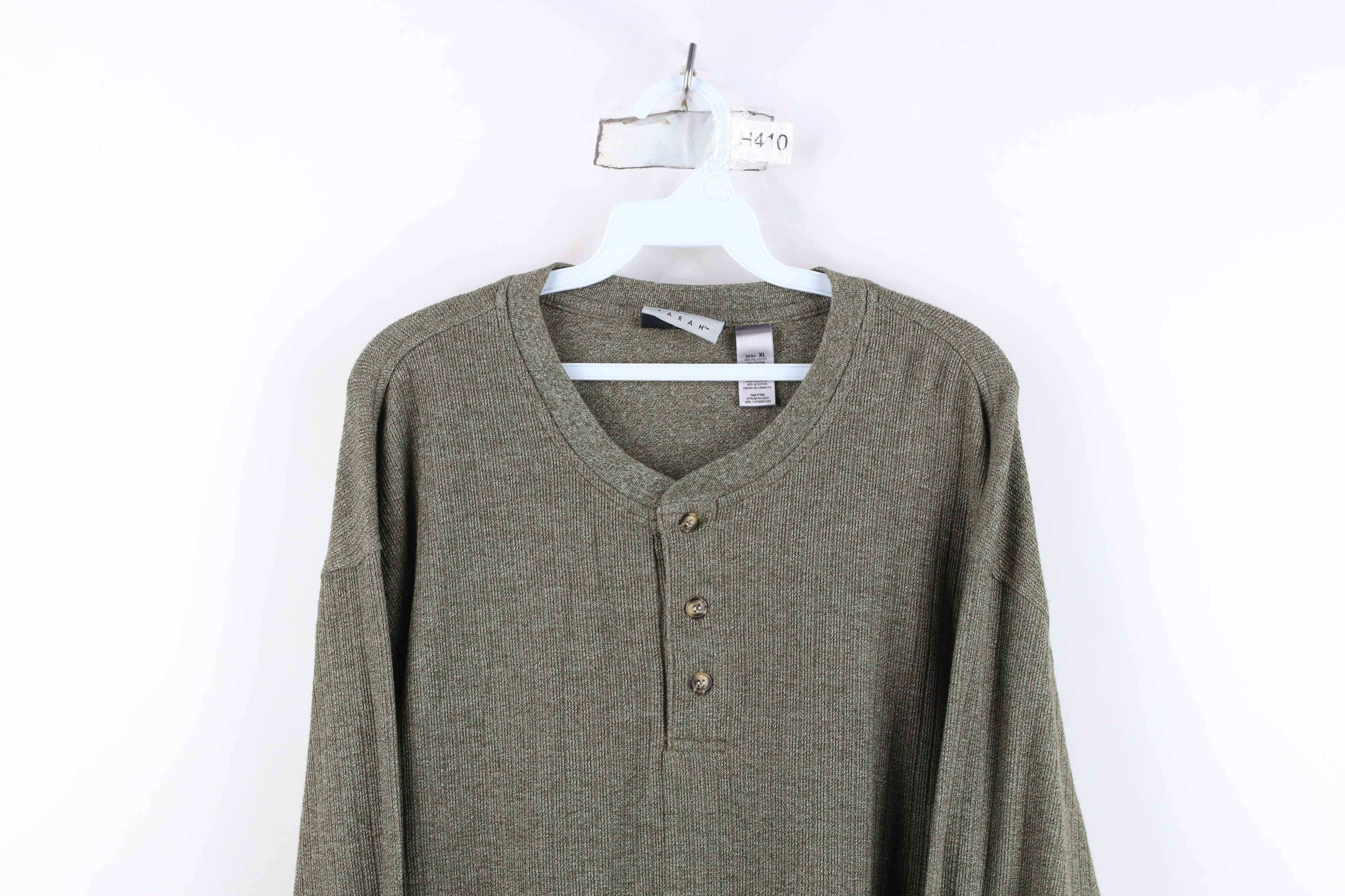 Vintage Vintage 90s Streetwear Ribbed Long Sleeve Henley T-Shirt Size US XL / EU 56 / 4 - 2 Thumbnail
