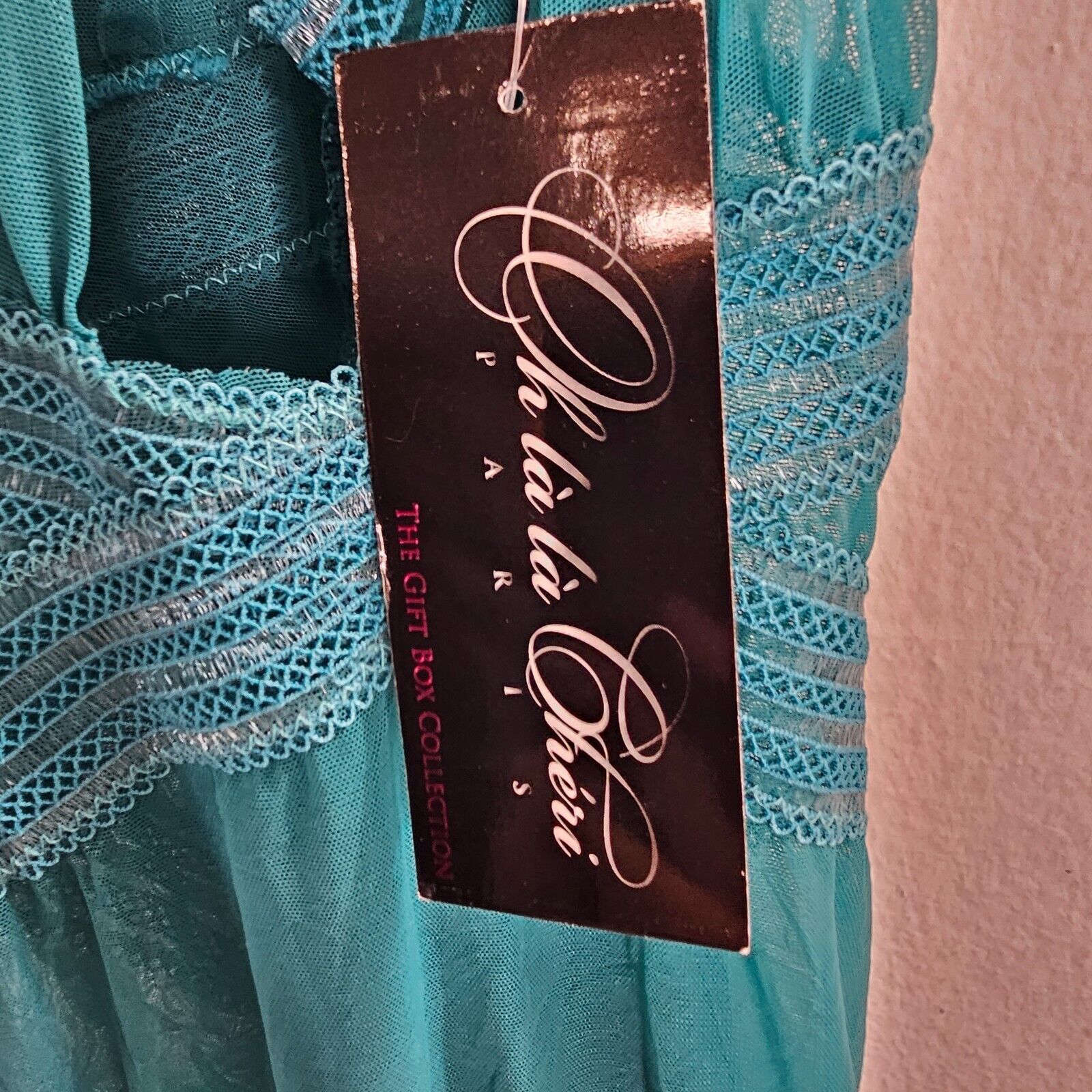 Other NWT Oh La La Cheri Fanfare Aqua Babydoll Nighty & GString OS Size ONE SIZE - 5 Thumbnail