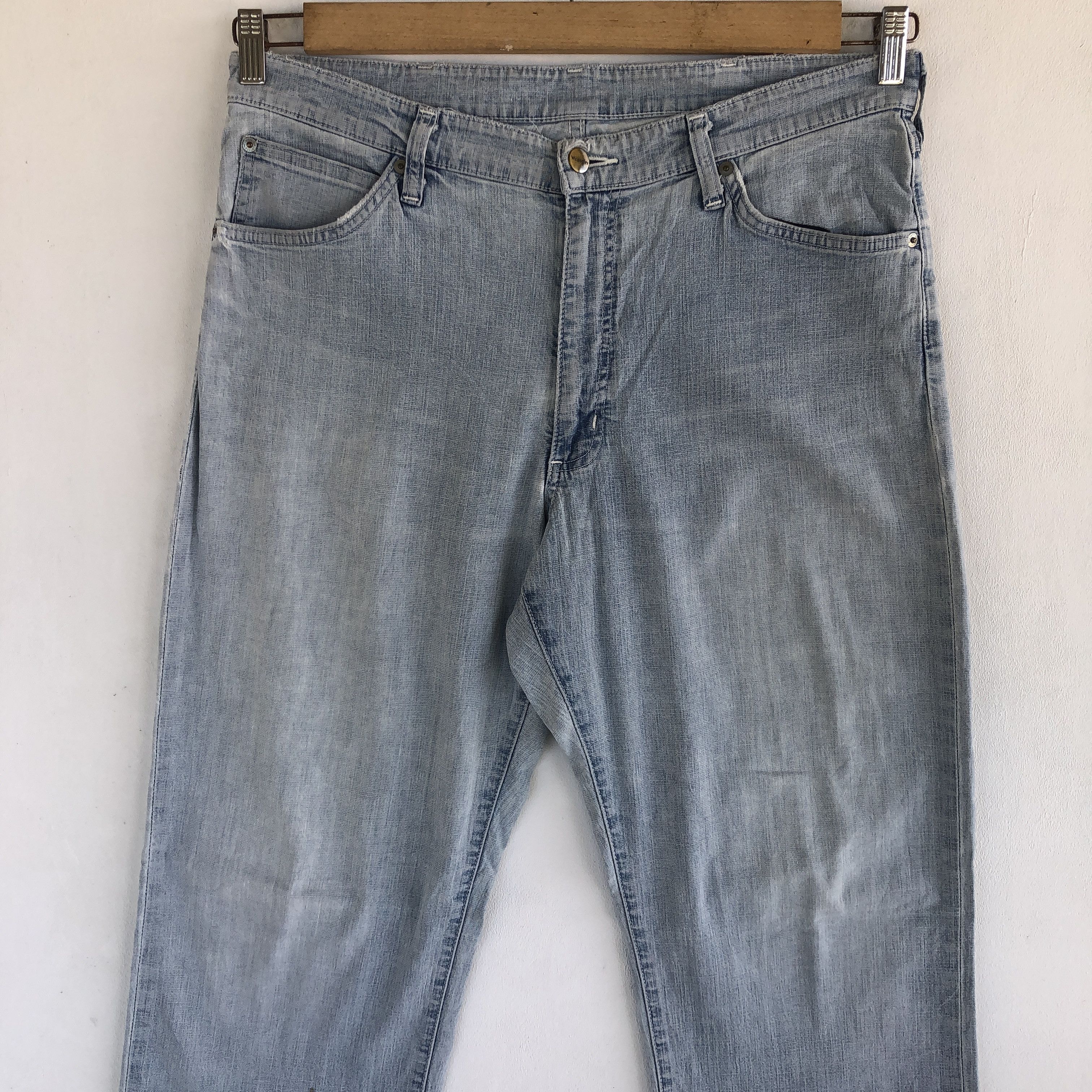 Jean Vintage Wrangler Light Wash Jeans Wrangler Denim Pants Size US 34 / EU 50 - 3 Thumbnail