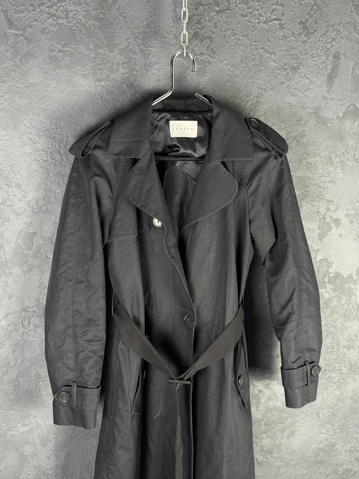 Sandro Women's Sandro Paris Dark Blue Trench Coat Belted Size 36 Size XS / US 0-2 / IT 36-38 - 6 Thumbnail