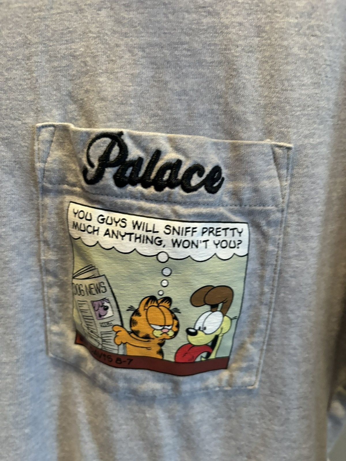 Palace Palace Garfield Pocket T-shirt Gray Size M Size US M / EU 48-50 / 2 - 3 Thumbnail