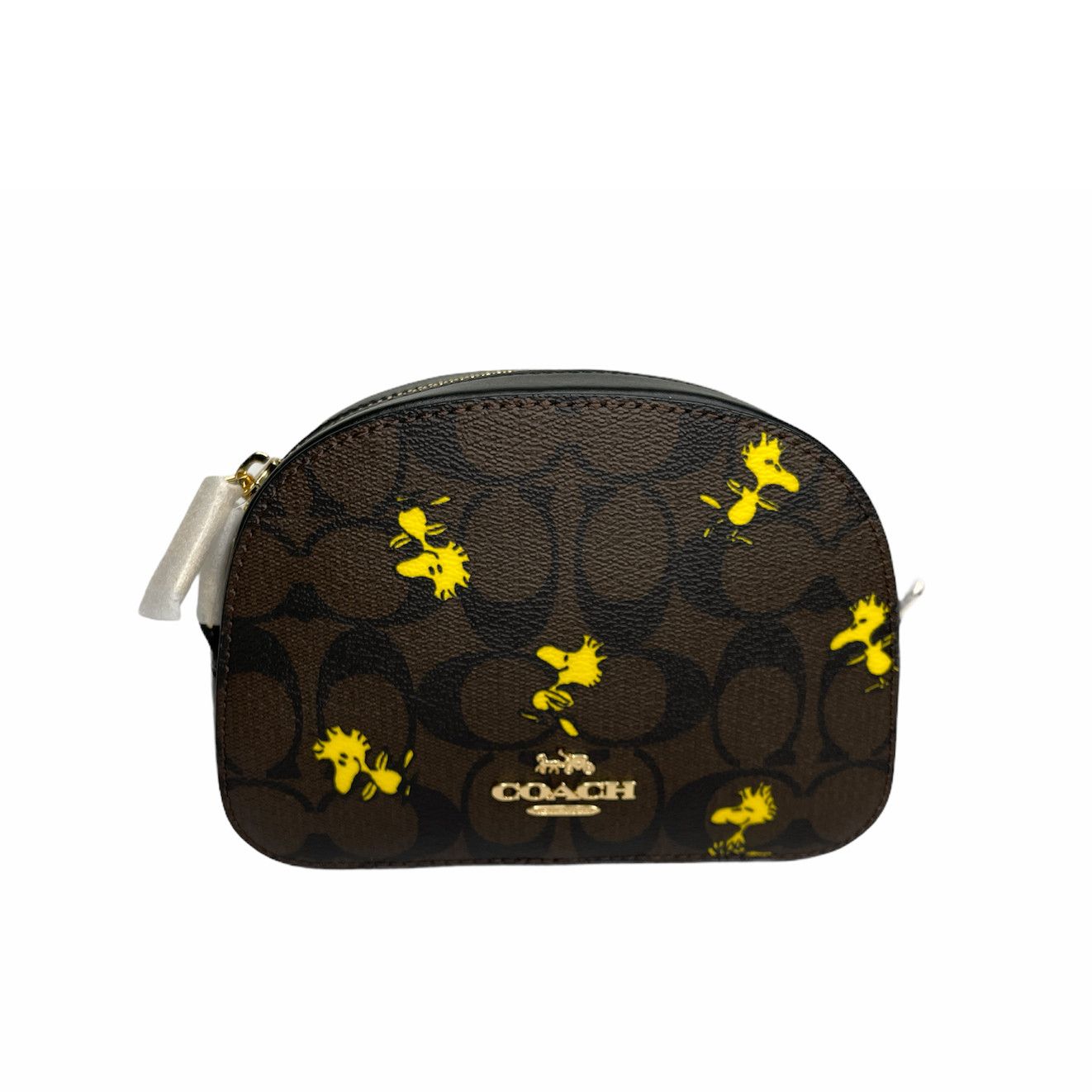 image of Coach Peanuts Mini Serena Crossbody Bag With Woodstock Print in Brown, Men's