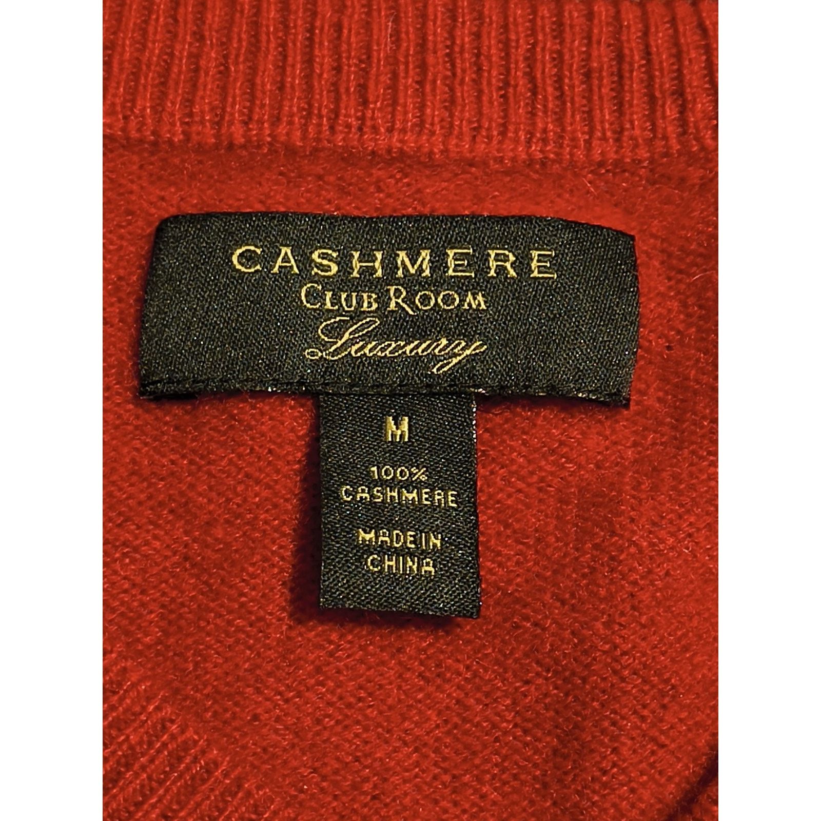 Club Room Club Room M Red 100% Cashmere V-Neck Knit Pullover Sweater Size US M / EU 48-50 / 2 - 7 Thumbnail