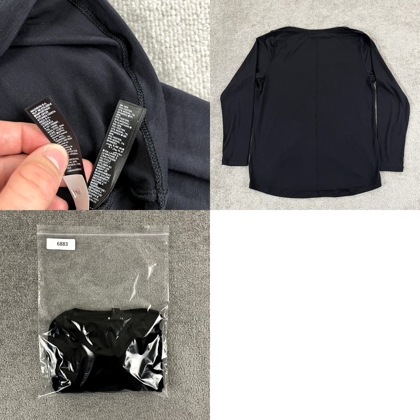 Athleta Athleta Shirt Women Medium Black Stratus II 2 Top Long Sleeve Athleisure Scoop Size M / US 6-8 / IT 42-44 - 8 Thumbnail