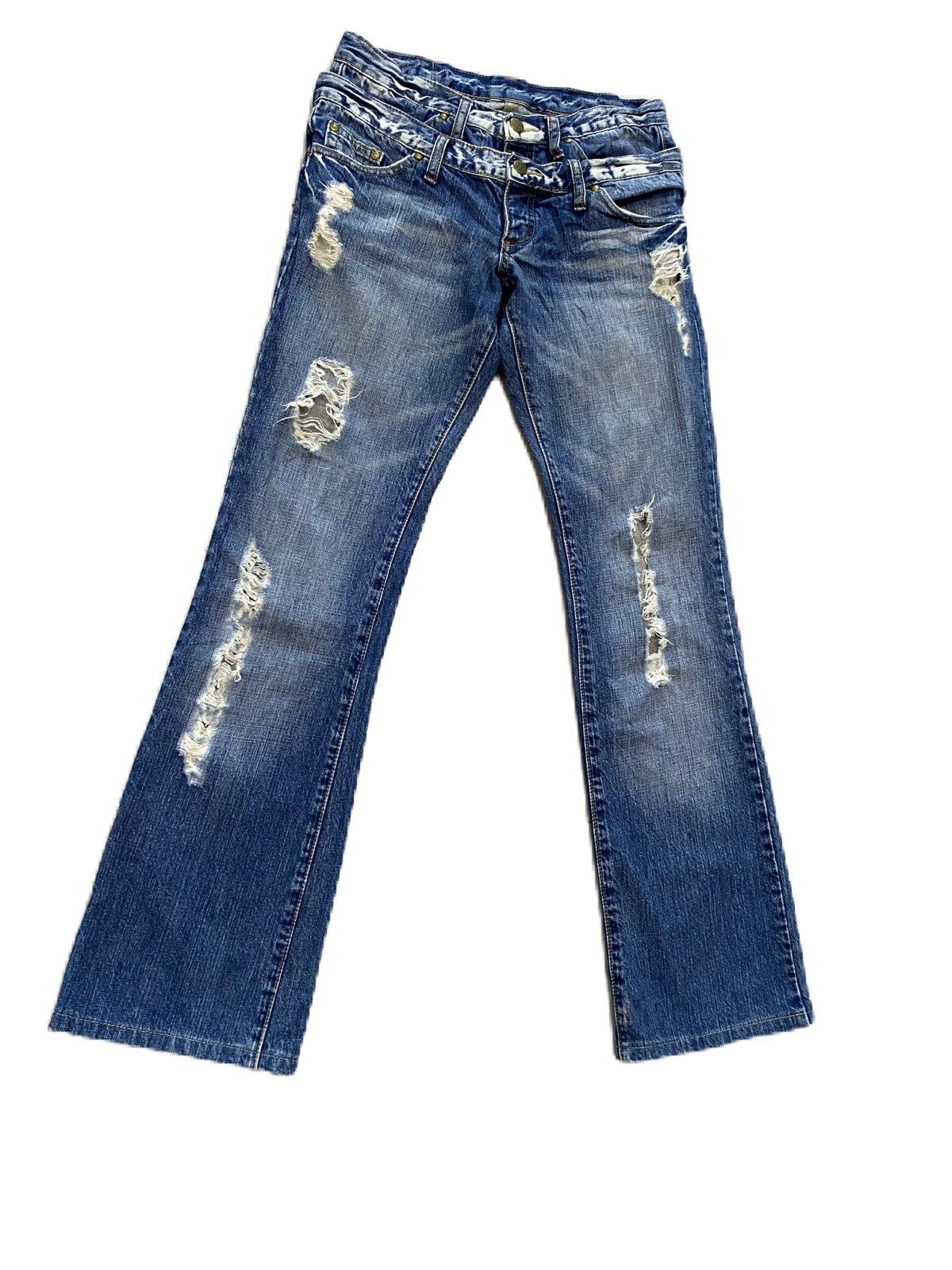 Japanese Brand × Tornado Mart THRASHED DOUBLE WAIST RIPPED DESIGN TORNADO MART Size US 29 - 7 Thumbnail