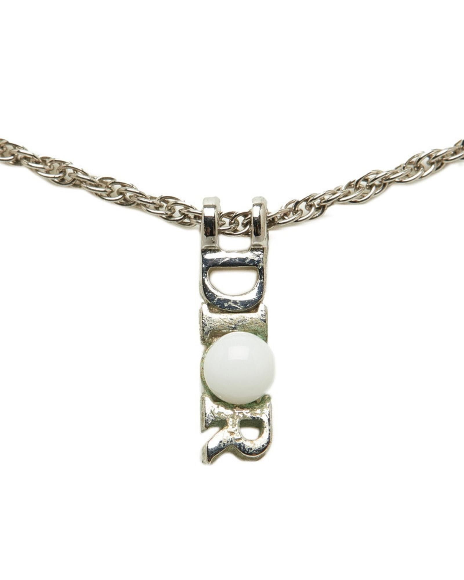 image of Dior Silver Metal Necklace With Elegant Design, Women's