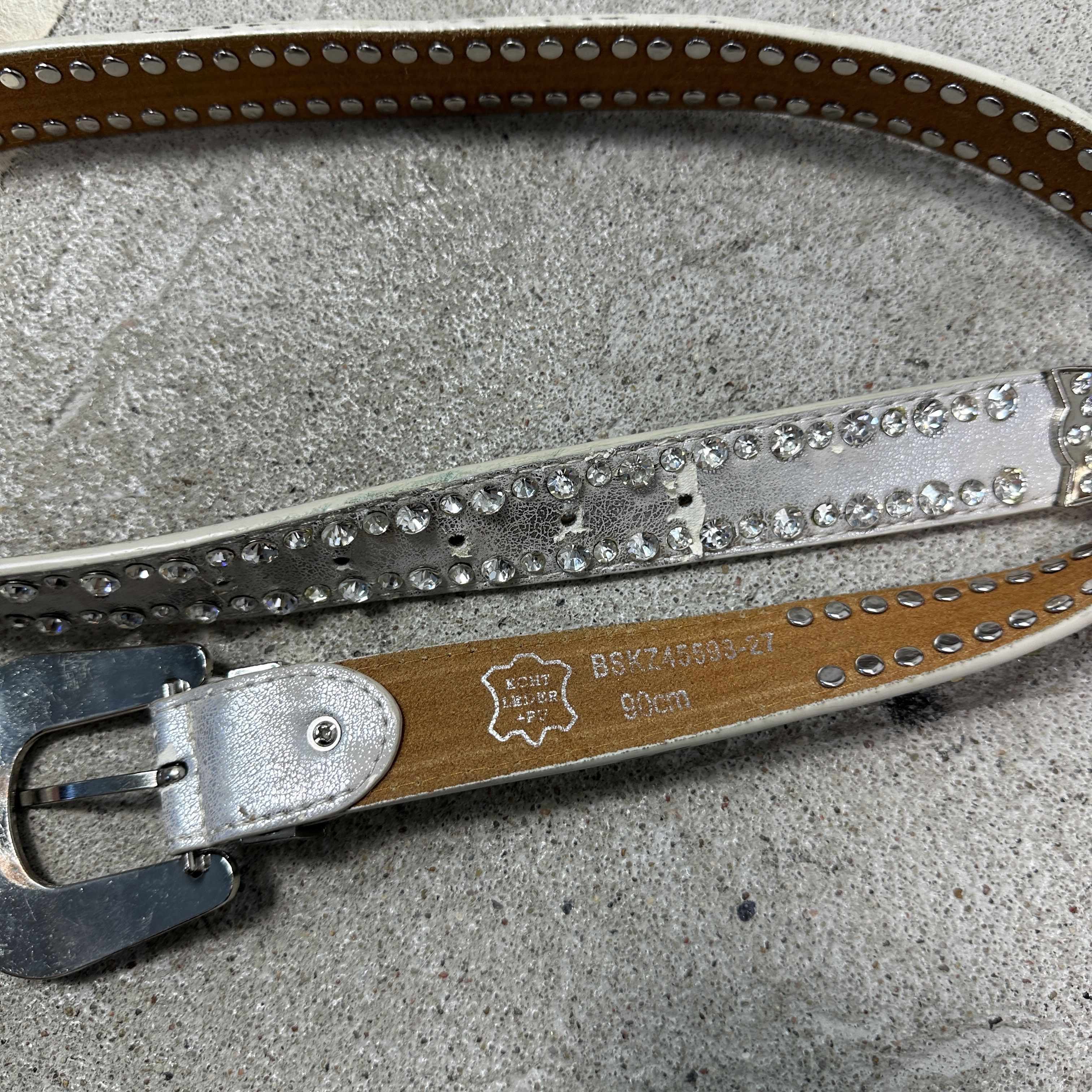 Vintage Vintage Avant Garde Rhinestones Silver Belt 00s Size ONE SIZE - 3 Thumbnail