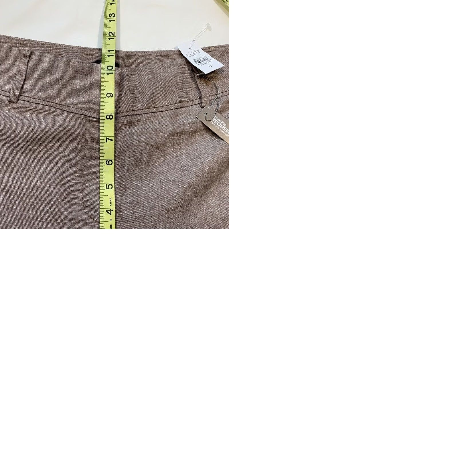 Ann Taylor Ann Taylor Loft Marisa Trouser Dress Pants Womens 12 Linen Rayon Straight NWT Brown Heather Casual Workwear Dress Pants Womens 12 Mens Women Size 34" / US 12 / IT 48 - 9 Thumbnail
