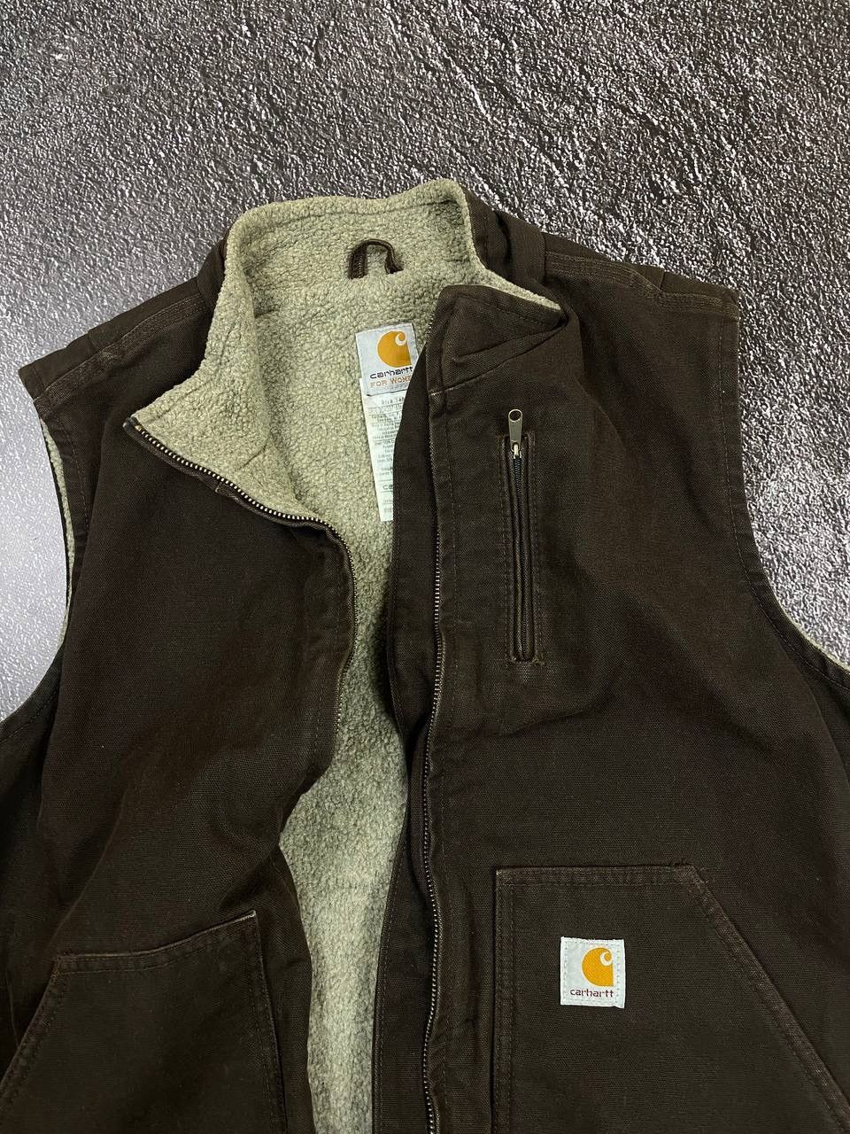 Carhartt × Vintage Vintage Carhartt Sherpa Lined Faded Vest Jacket USA Size L / US 10 / IT 46 - 5 Thumbnail