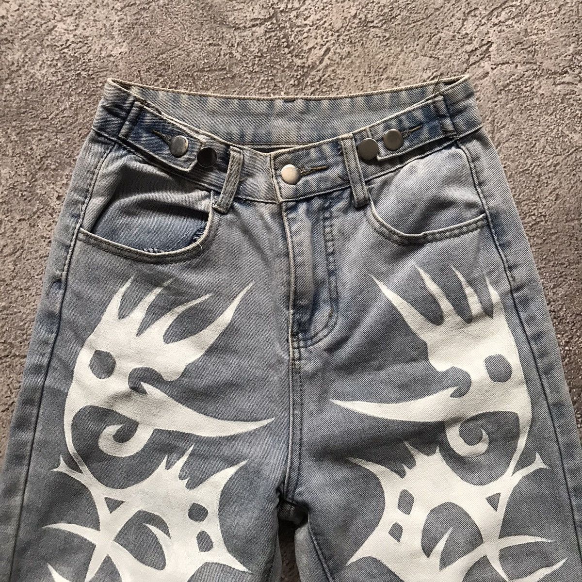 Vintage Vintage Y2K Distressed Baggy Jeans Grunge Skate Graphic 27 Size 27" / US 4 / IT 40 - 5 Thumbnail