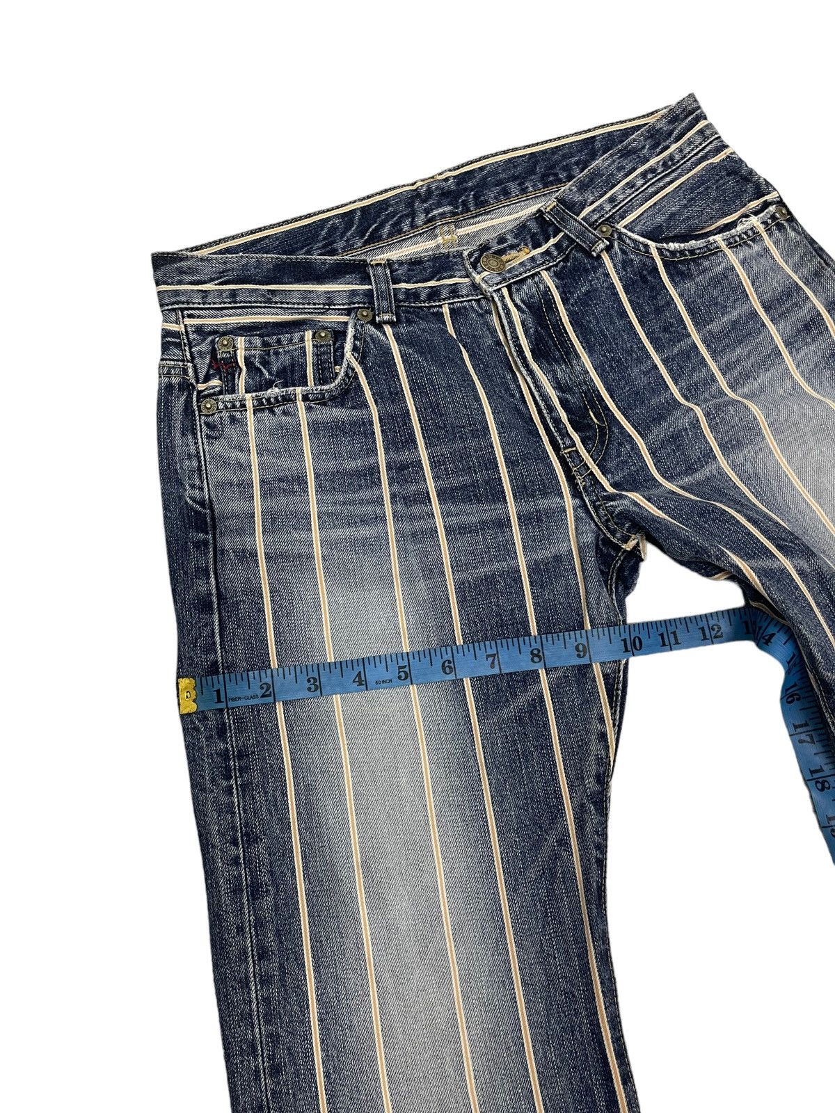 Edwin × Vintage Vintage Edwin Striped Flare Disclosed Denim Jeans Size US 29 - 20 Thumbnail