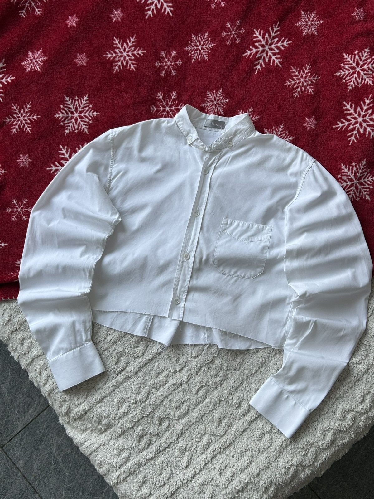 Dior Vintage crop shirt dior white handmade Size XS / US 0-2 / IT 36-38 - 1 Thumbnail