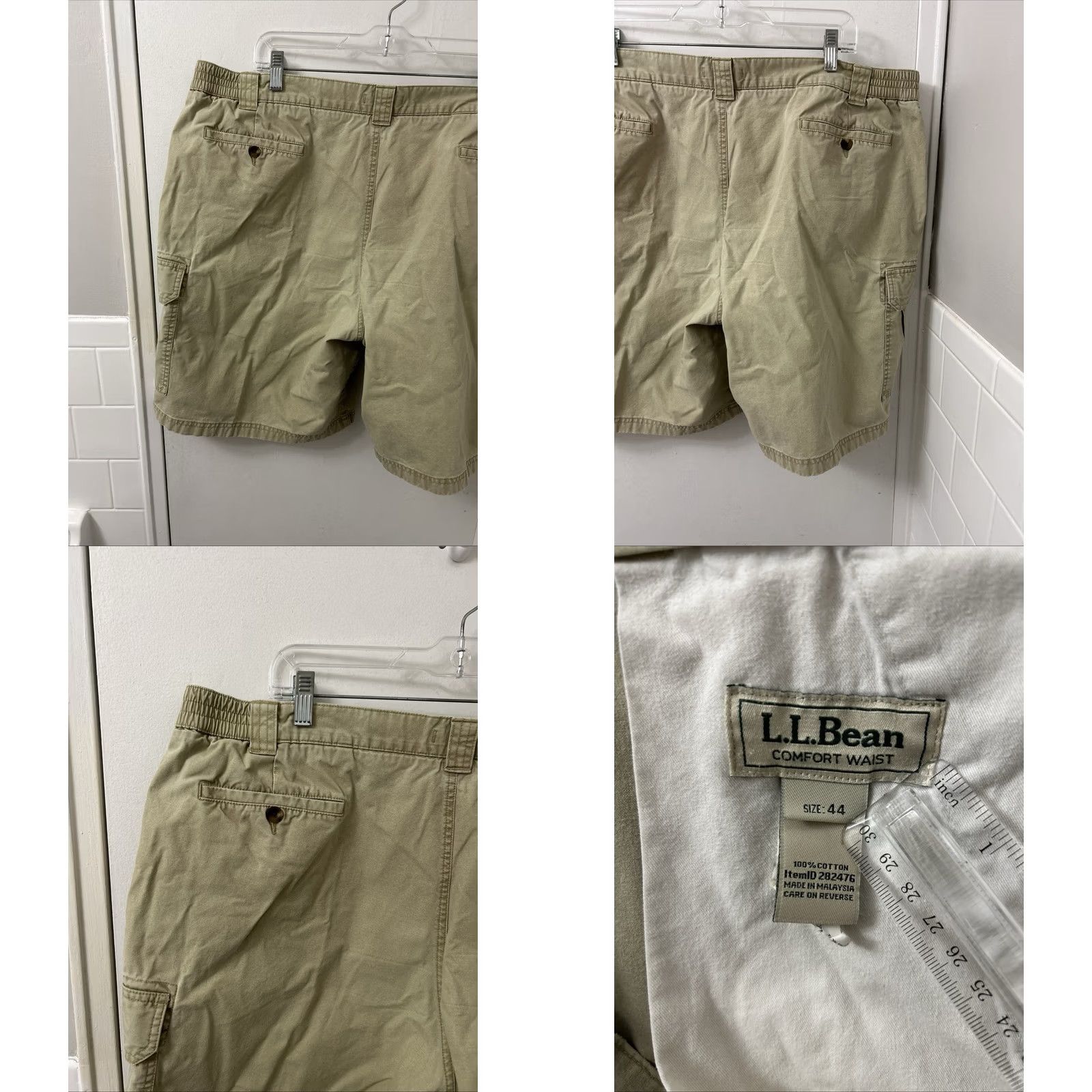 Vintage VINTAGE? No. LL Bean Cargo Shorts Mens 44 Tan Comfort Waist 9" Cargo Pocket 100% Cotton Khaki Short Size US 44 / EU 60 - 8 Thumbnail