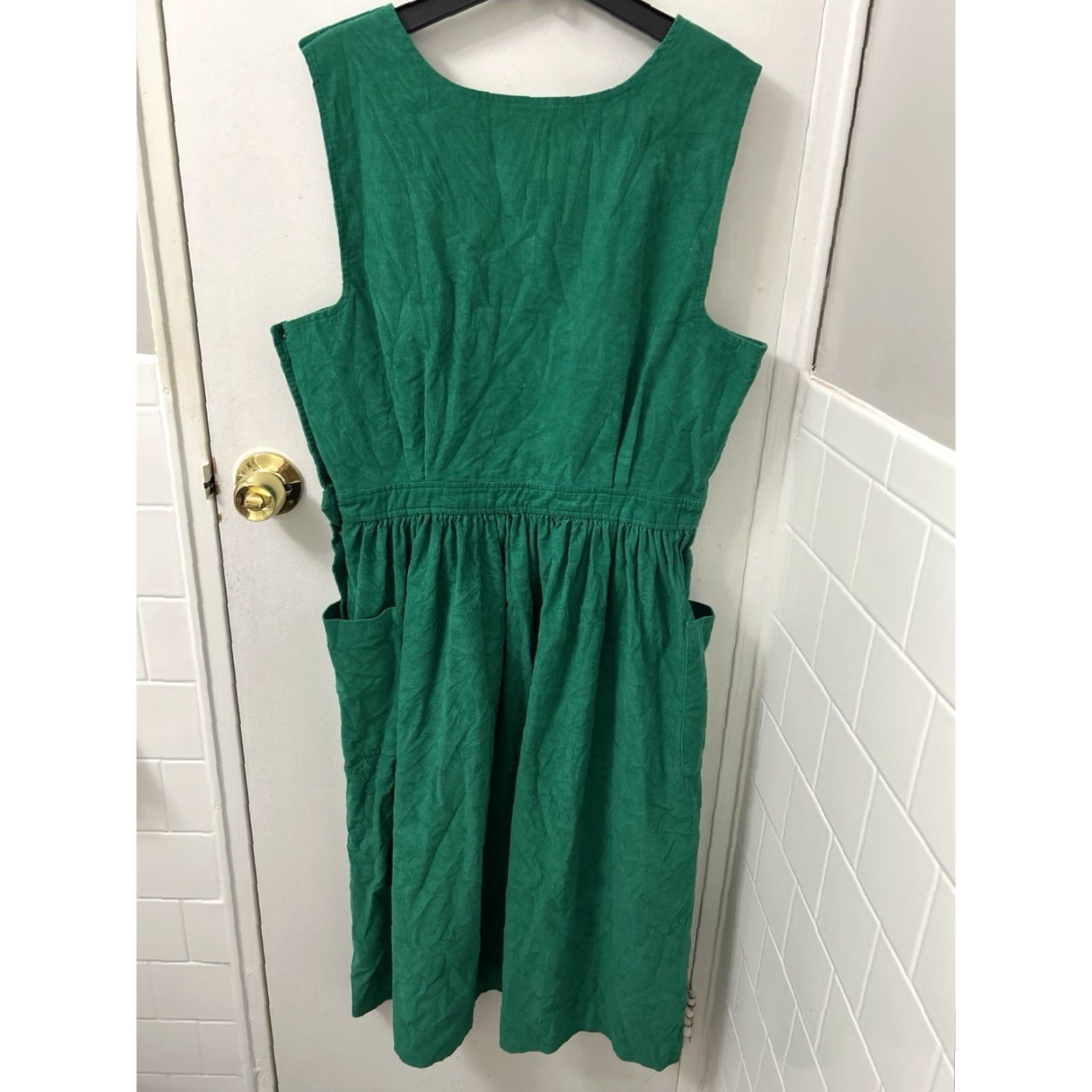 Vintage VINTAGE L.L. Bean Corduroy Jumper Dress Womens 16 Green Pinafore Made In USA Pockets Midi Dress Size XXL / US 16-18 / IT 52-54 - 6 Thumbnail