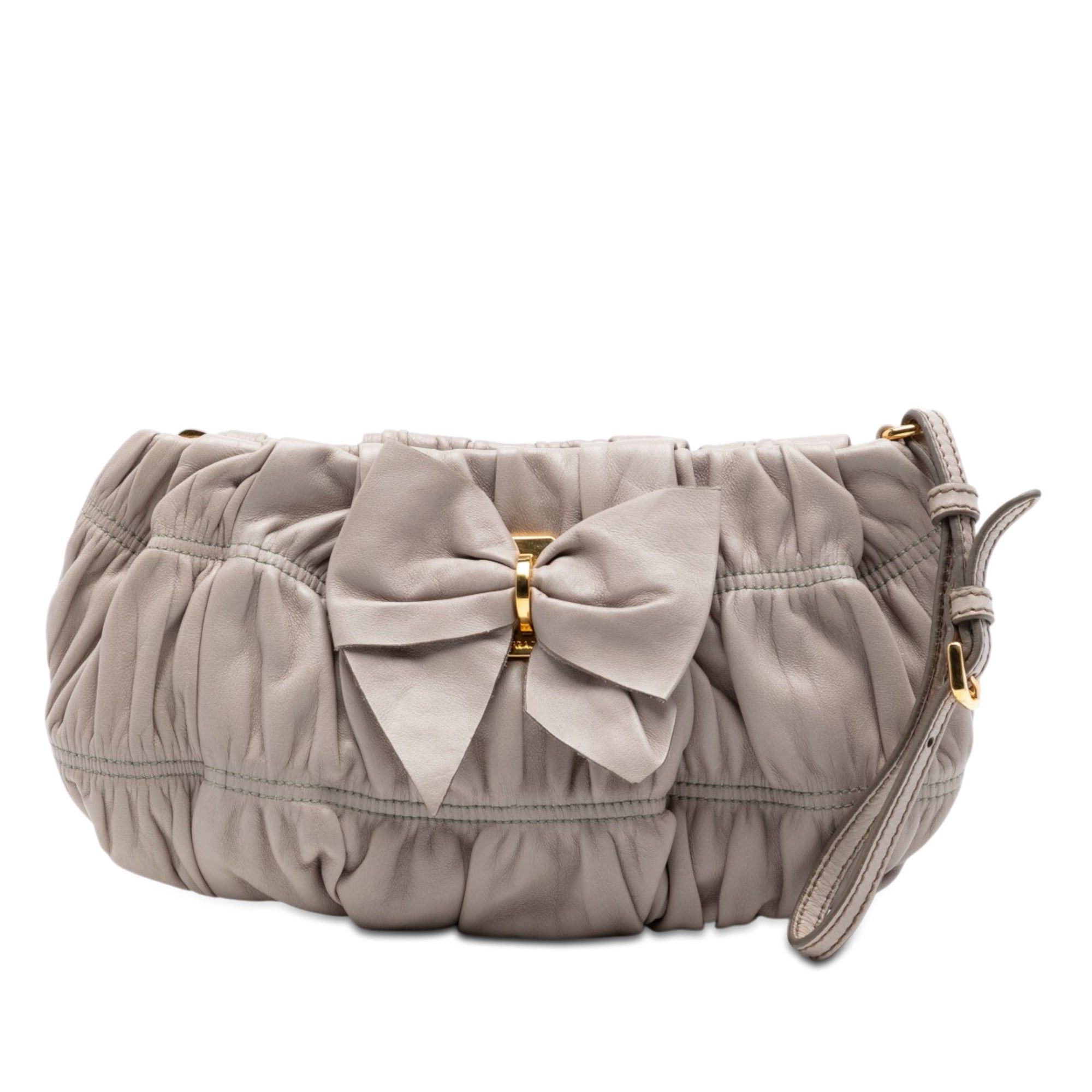 Prada Nappa Gaufre Bow Wristlet Clutch Size ONE SIZE - 1 Thumbnail