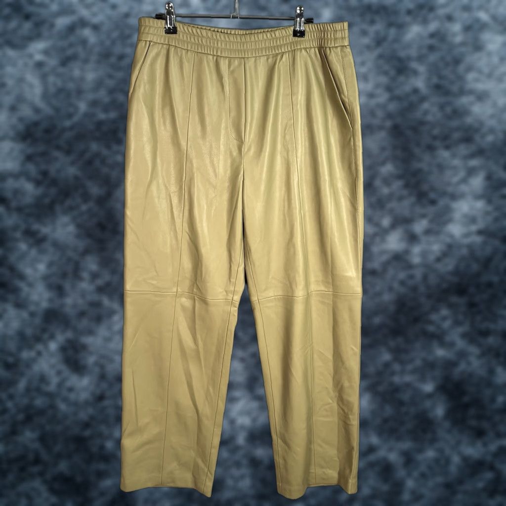 Mango VINTAGE Mango Paneled Pants Womens Large Beige Straight Fit Wide Leg Pockets Elastic Pants Womens Large Beige Mango Paneled Size 36" / US 14 / IT 50 - 1 Thumbnail