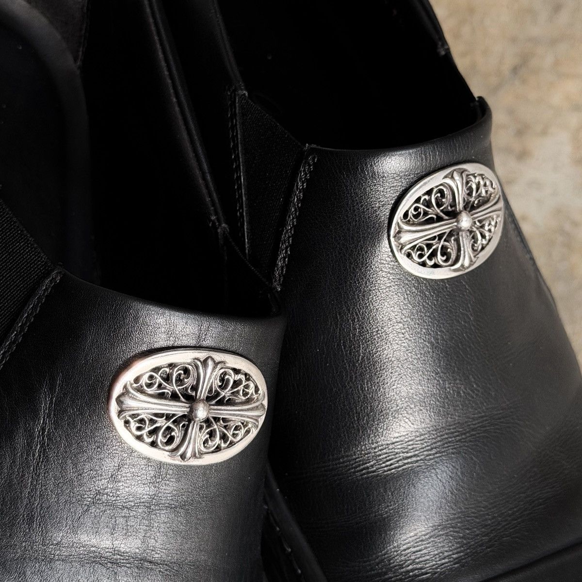Chrome Hearts × Rick Owens 1/1 VIP Special Order Floral Keeper Leather Boat Sneakers Size US 9.5 / EU 42-43 - 2 Thumbnail