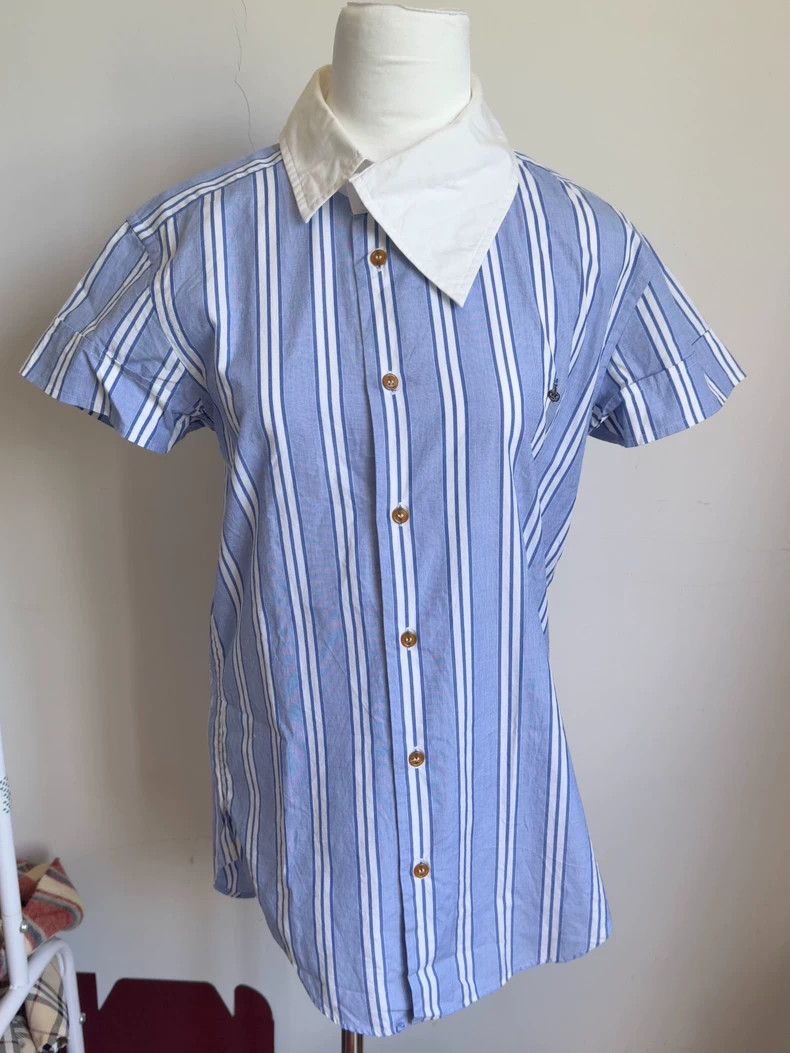 Vivienne Westwood Vivienne Westwood Blue striped sleeveless shirt Size M / US 6-8 / IT 42-44 - 1 Thumbnail