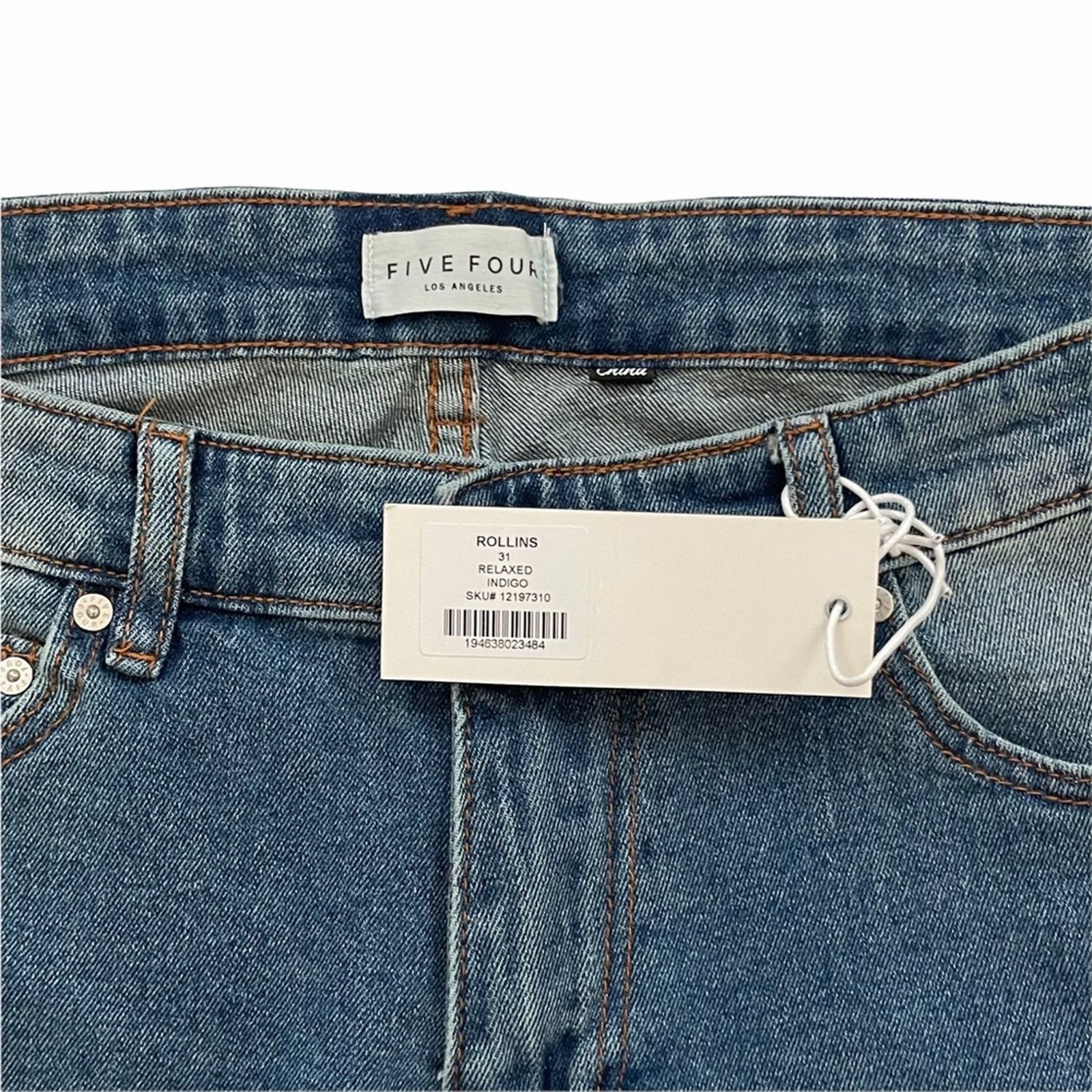 Five Four Five Four Rollins Relaxed 5 Pocket Jean Indigo Blue 31 Mens Size US 31 - 3 Thumbnail