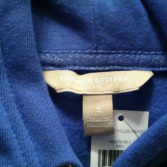 Banana Republic BANANA REPUBLIC MEN'S NEW BLUE COTTON BLEND HOODIE SIZE: S Size US S / EU 44-46 / 1 - 6 Thumbnail