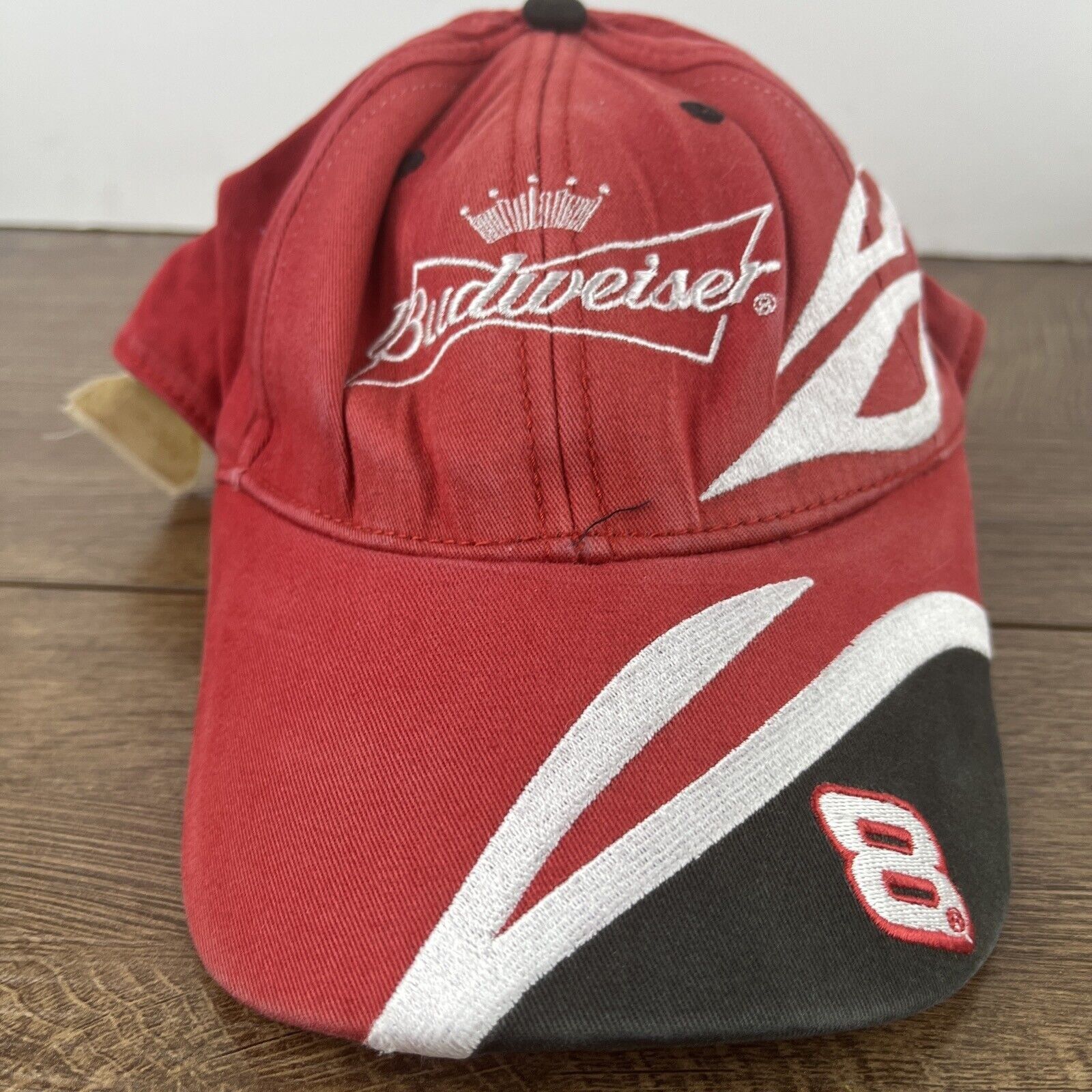 Budweiser Dale Jr 8 Hat Dale Earnhardt Budweiser 8 Red Hat Adjustable Size ONE SIZE - 5 Thumbnail