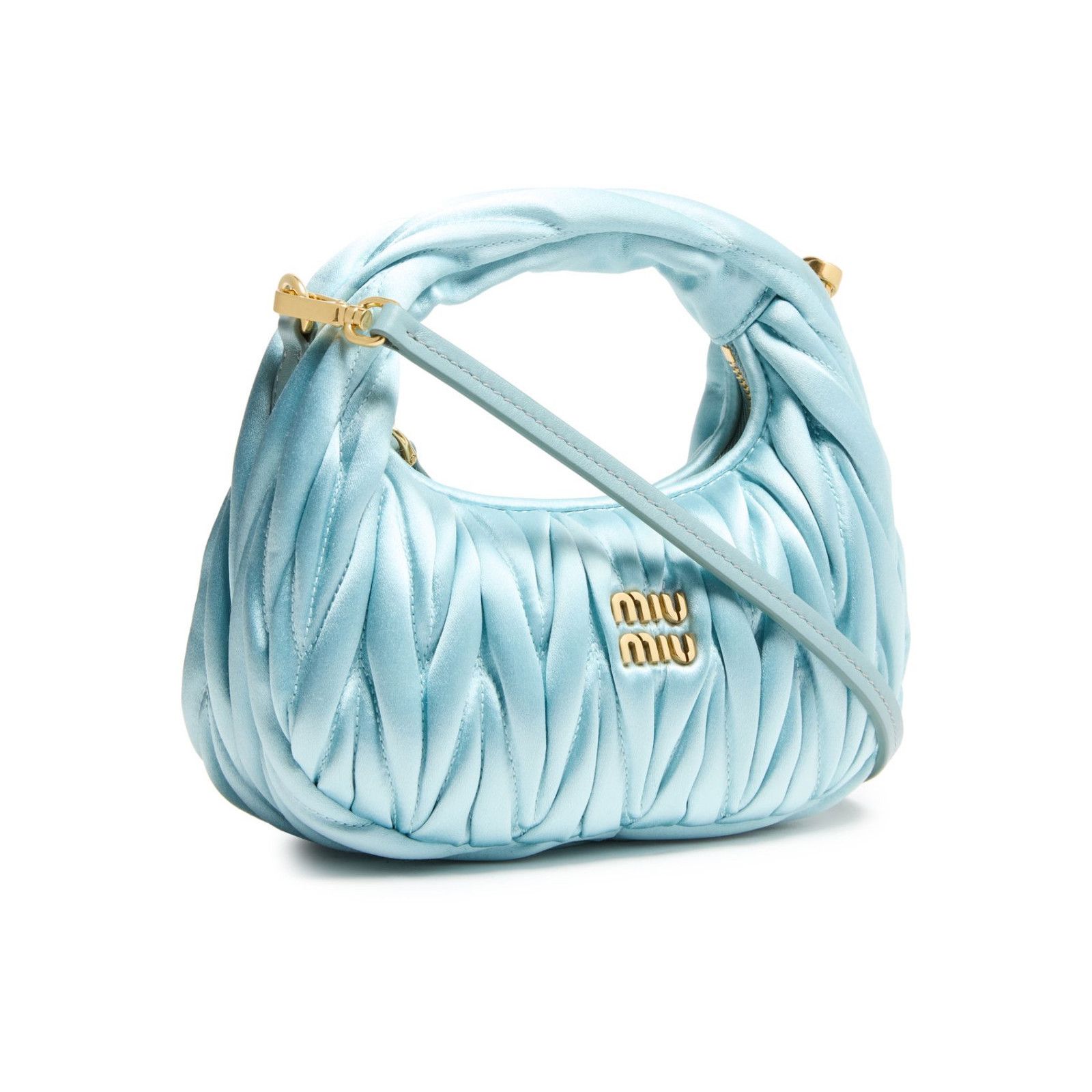 Miu Miu MIU MIU Wander Mini Blue Hobo Bag New And Authentic Size ONE SIZE - 4 Thumbnail
